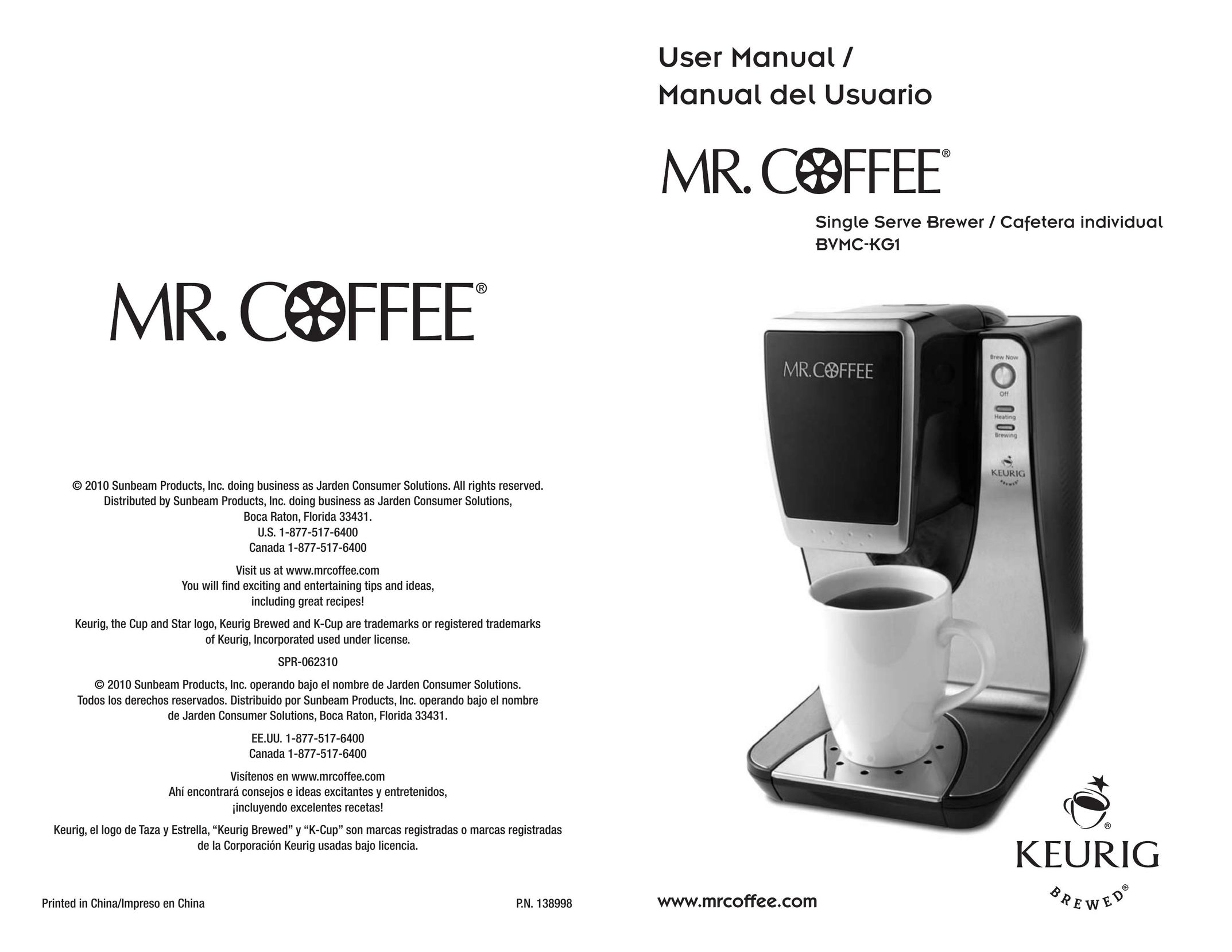 Mr. Coffee BVMC-KG1 Coffeemaker User Manual