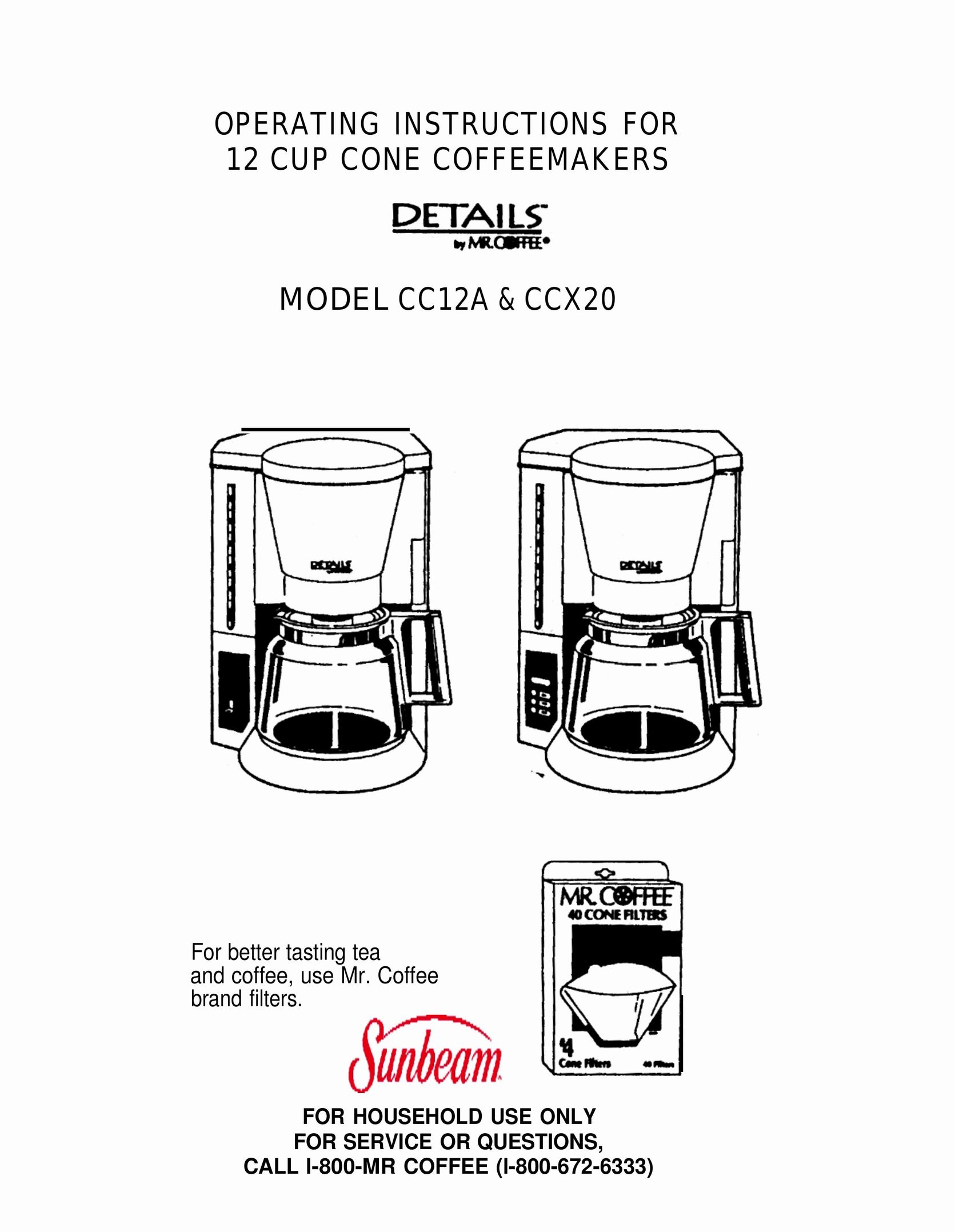 Mr. Coffee CC12A Coffeemaker User Manual
