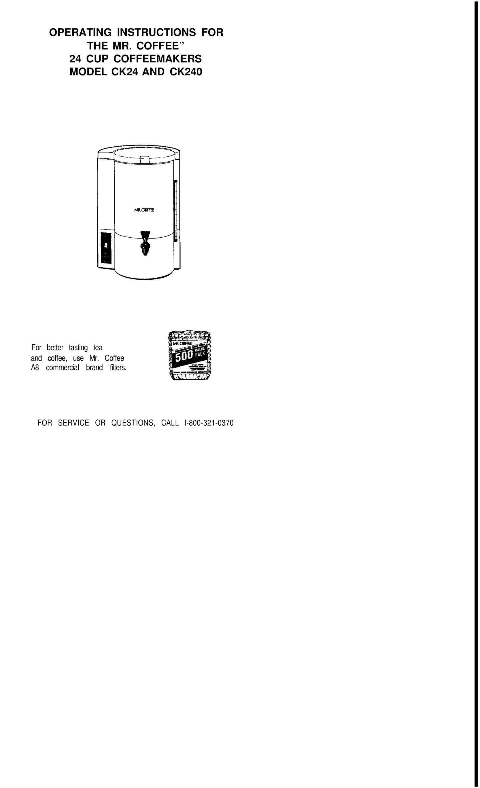 Mr. Coffee CK24 Coffeemaker User Manual
