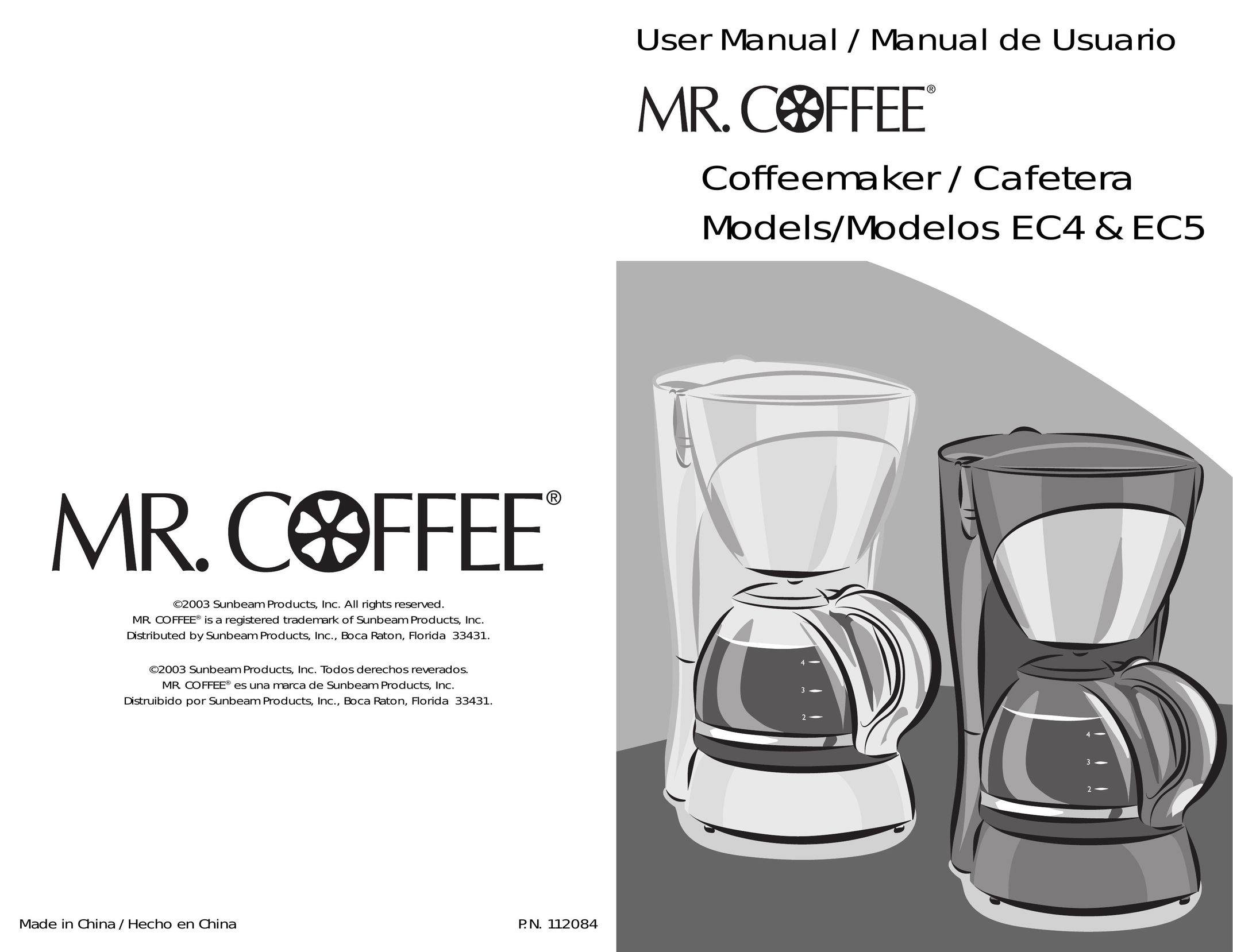 Mr. Coffee EC5 Coffeemaker User Manual