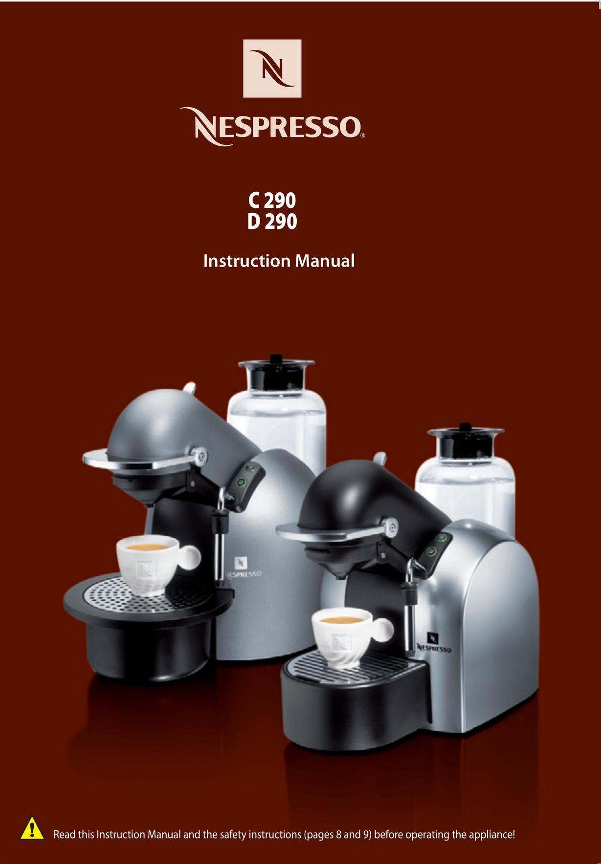Nespresso C290 D290 Coffeemaker User Manual