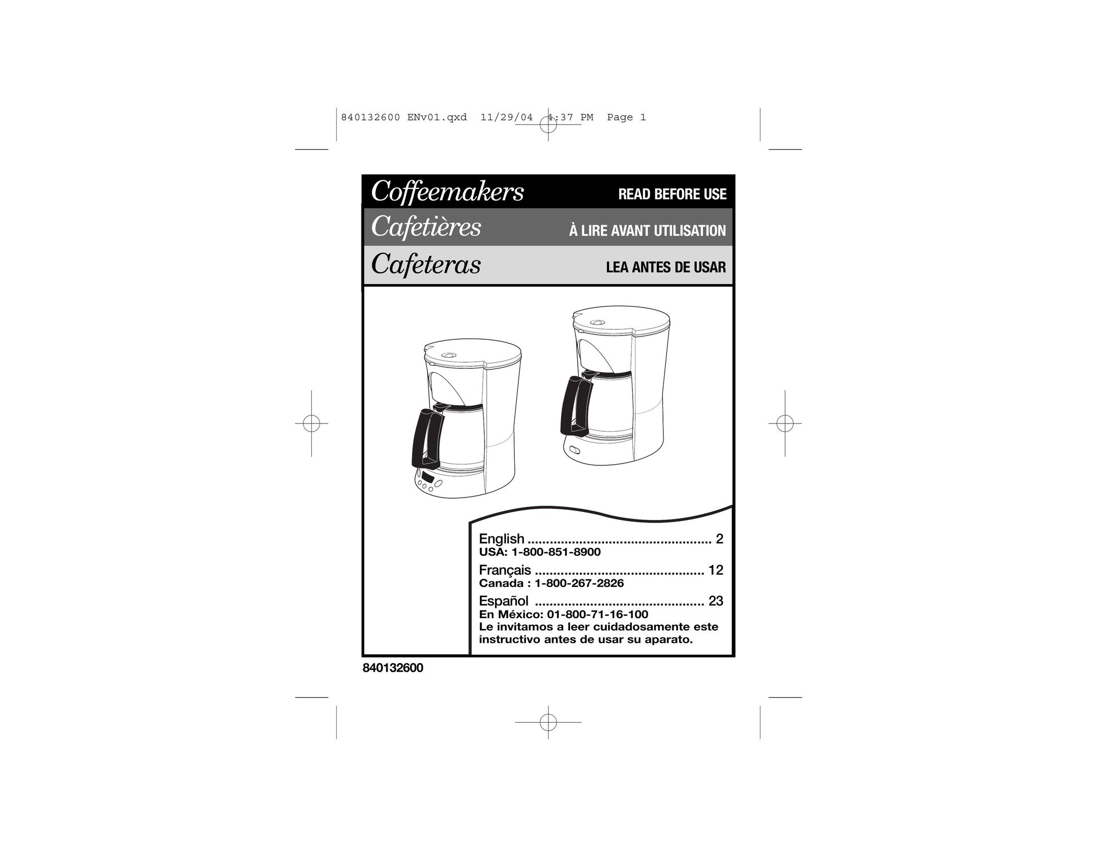 Proctor-Silex 48575 Coffeemaker User Manual