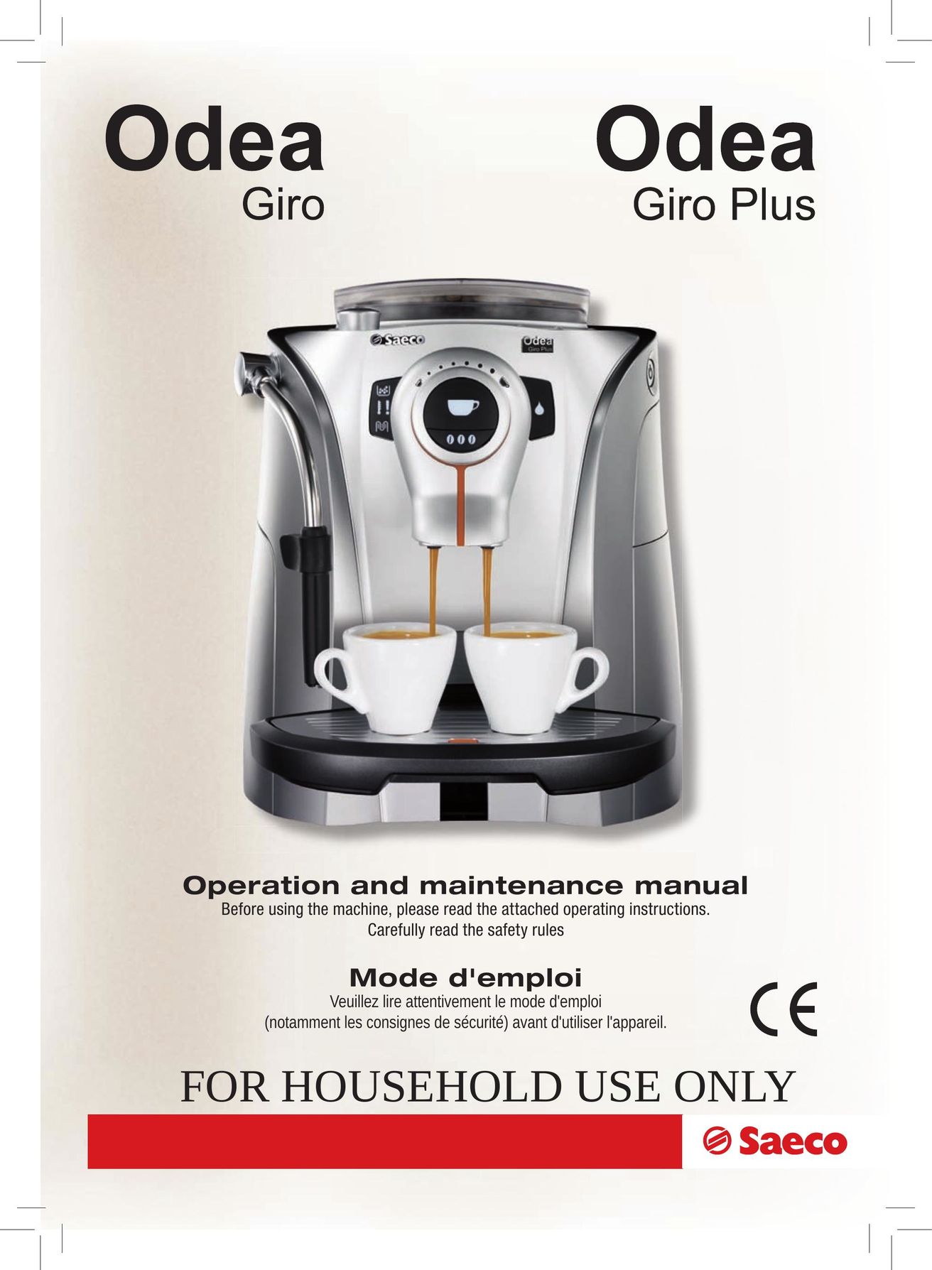 Saeco Coffee Makers GIRO PRO Coffeemaker User Manual