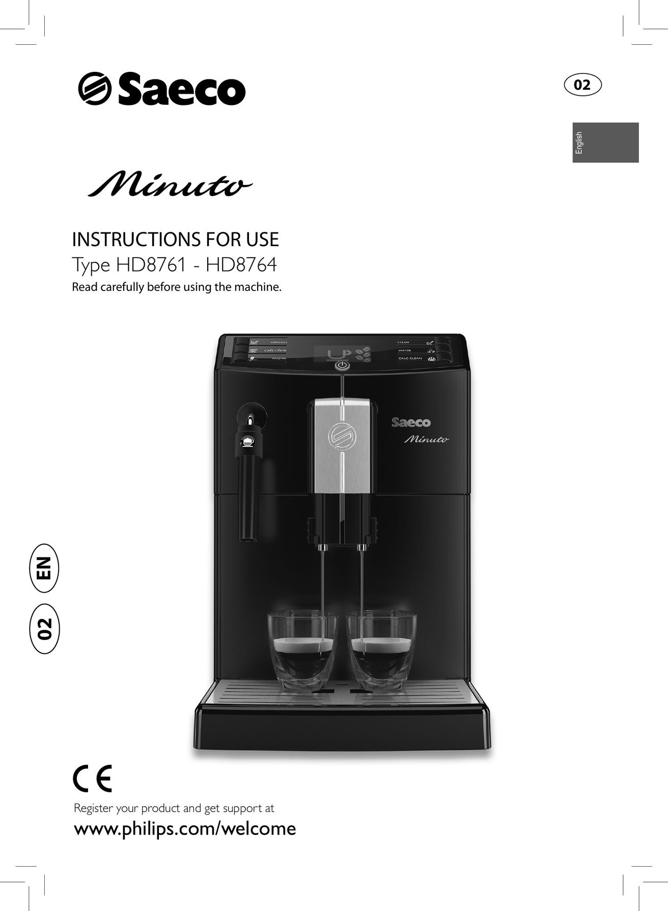 Saeco Coffee Makers HD8764 Coffeemaker User Manual