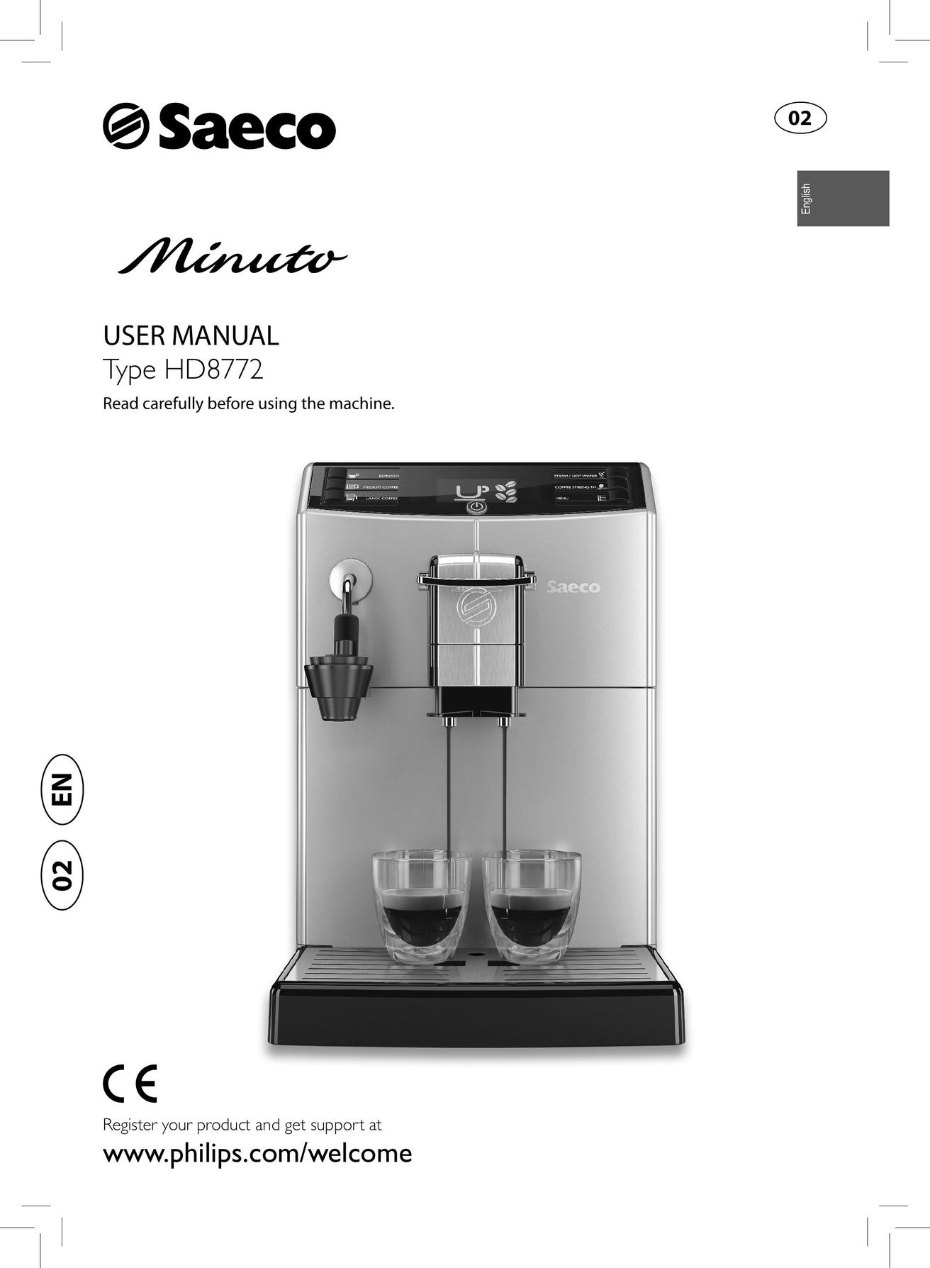 Saeco Coffee Makers HD8772 Coffeemaker User Manual