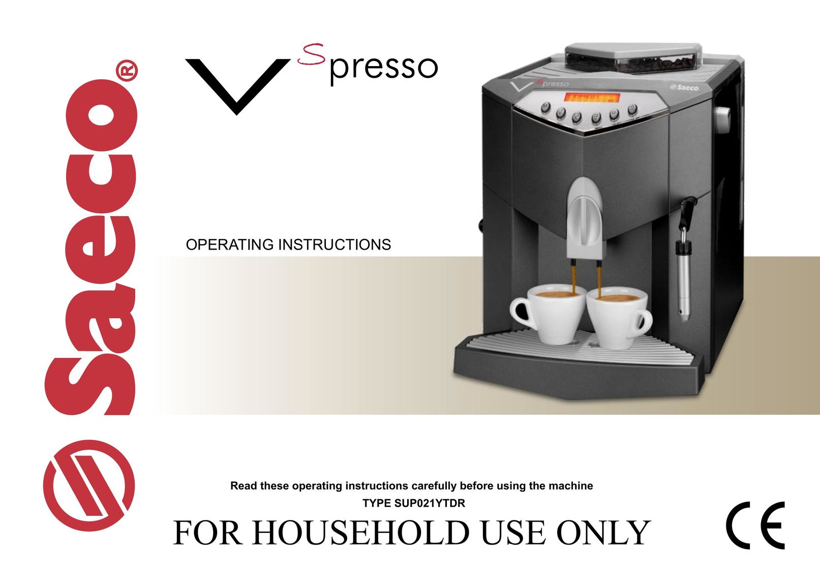 Saeco Coffee Makers V-spresso Coffeemaker User Manual