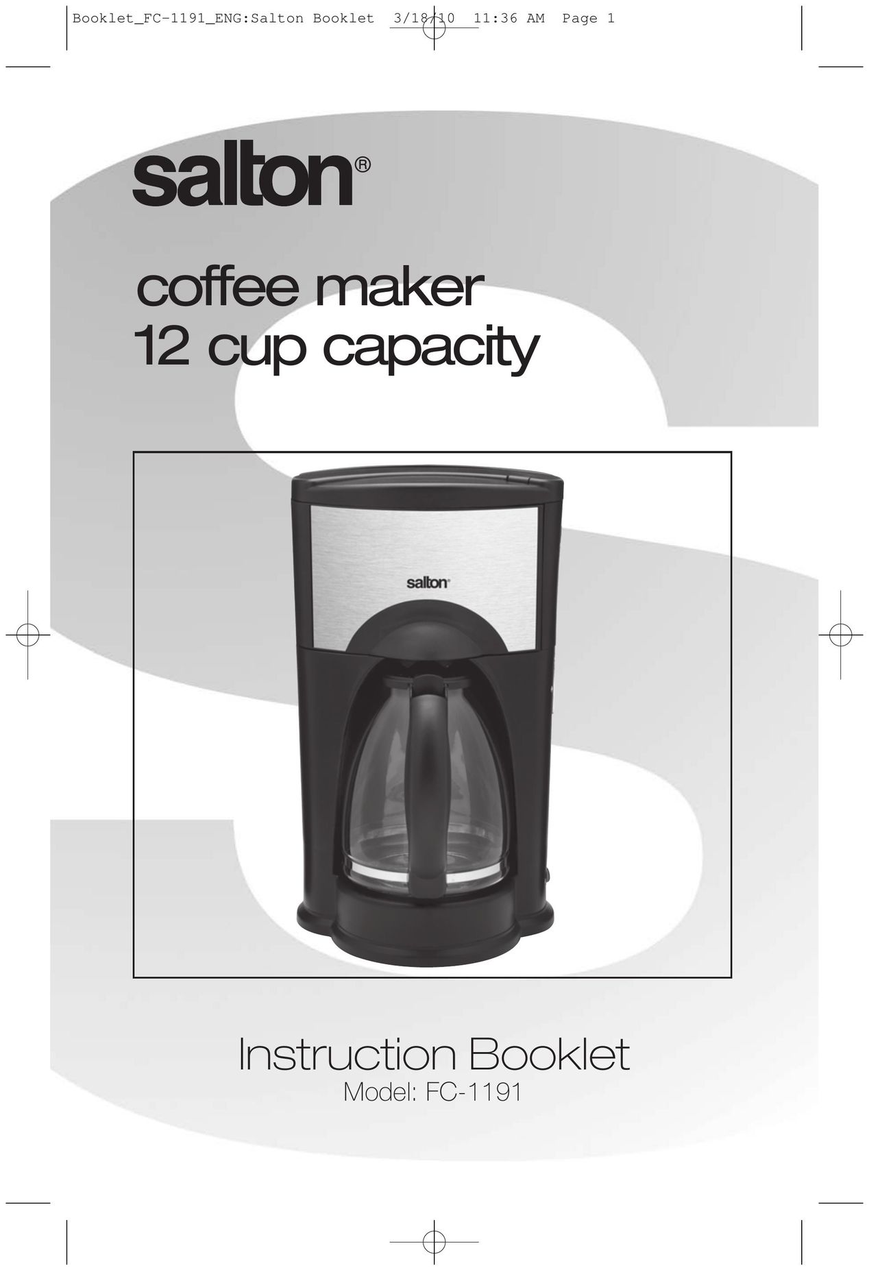 Salton FC-1191 Coffeemaker User Manual