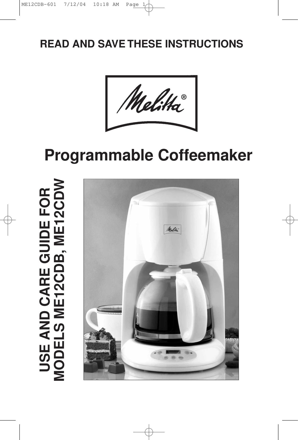 Salton ME12CDB Coffeemaker User Manual