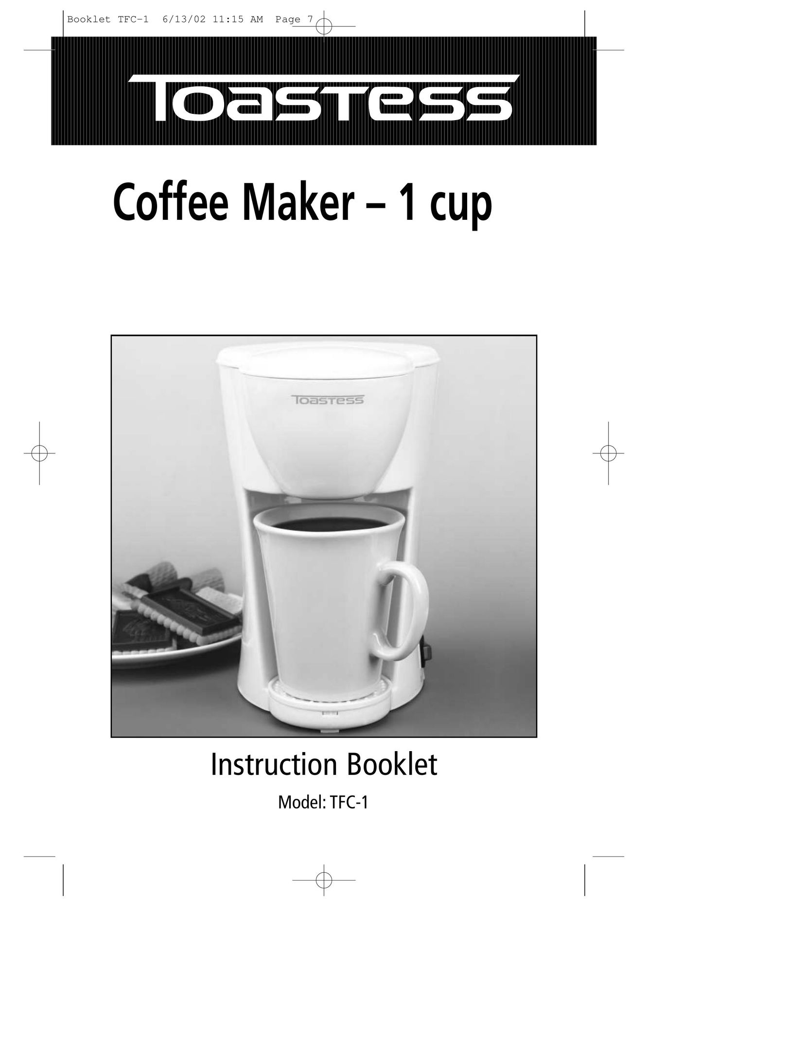 Toastess TFC-1 Coffeemaker User Manual
