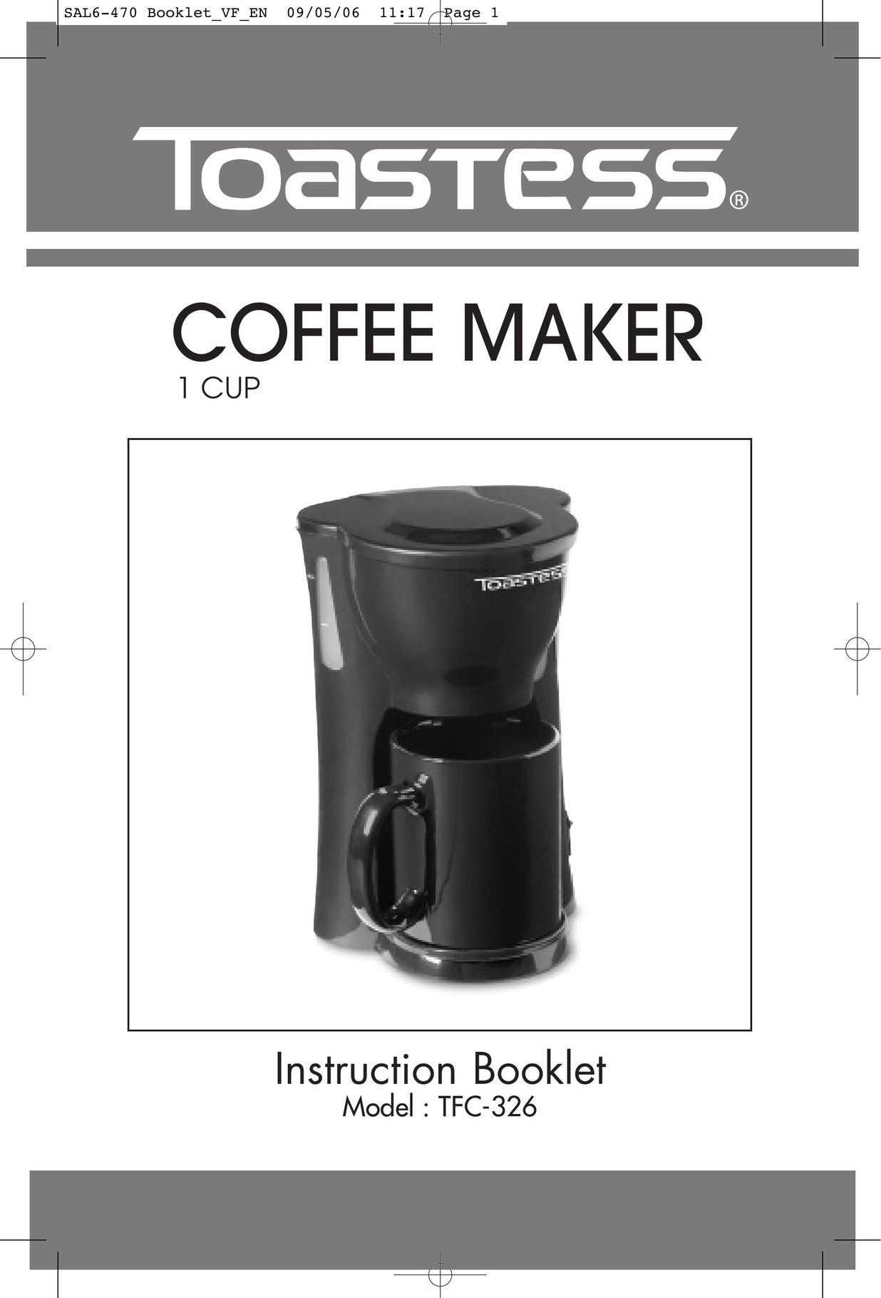 Toastess TFC-326 Coffeemaker User Manual
