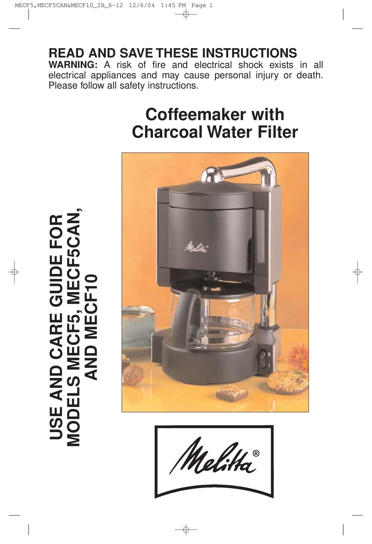 Toastmaster MECF10 Coffeemaker User Manual