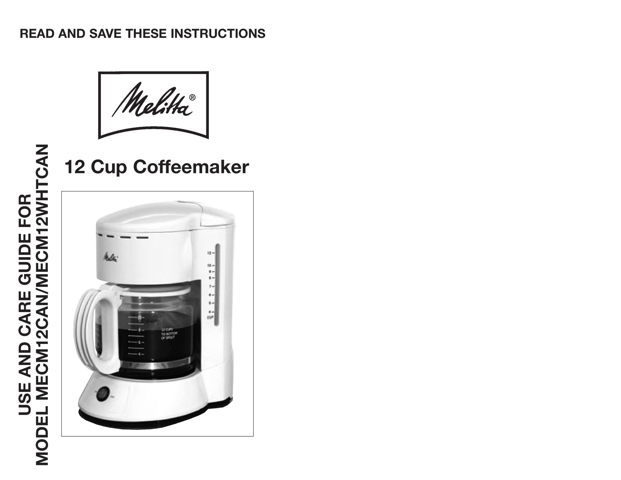 Toastmaster MECM12WHTCAN Coffeemaker User Manual