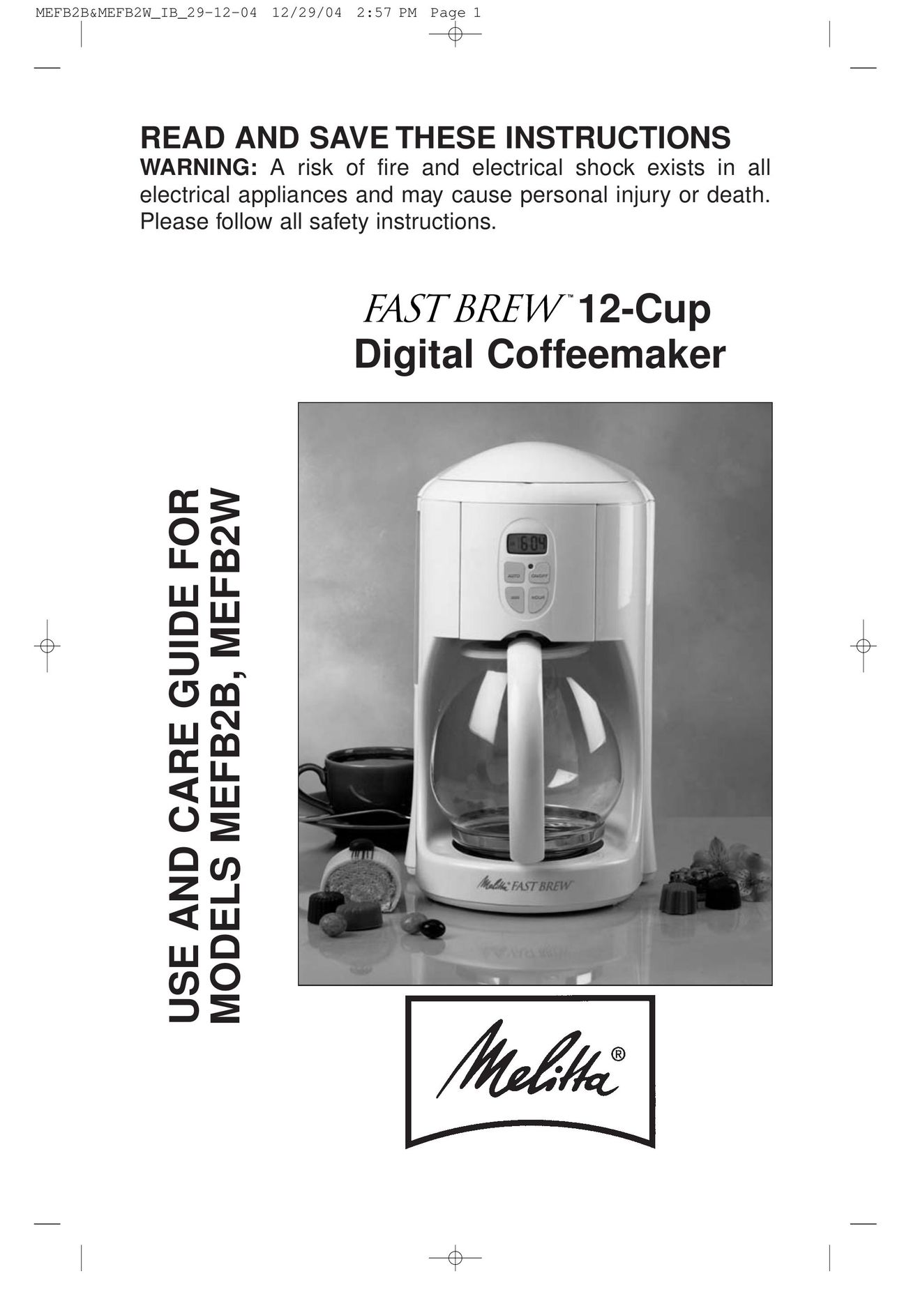 Toastmaster MEFB2B Coffeemaker User Manual