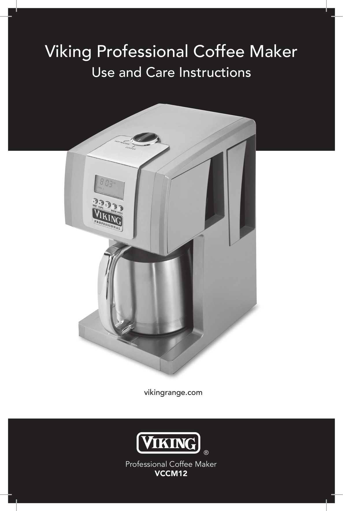 Viking VCCM12MS Coffeemaker User Manual