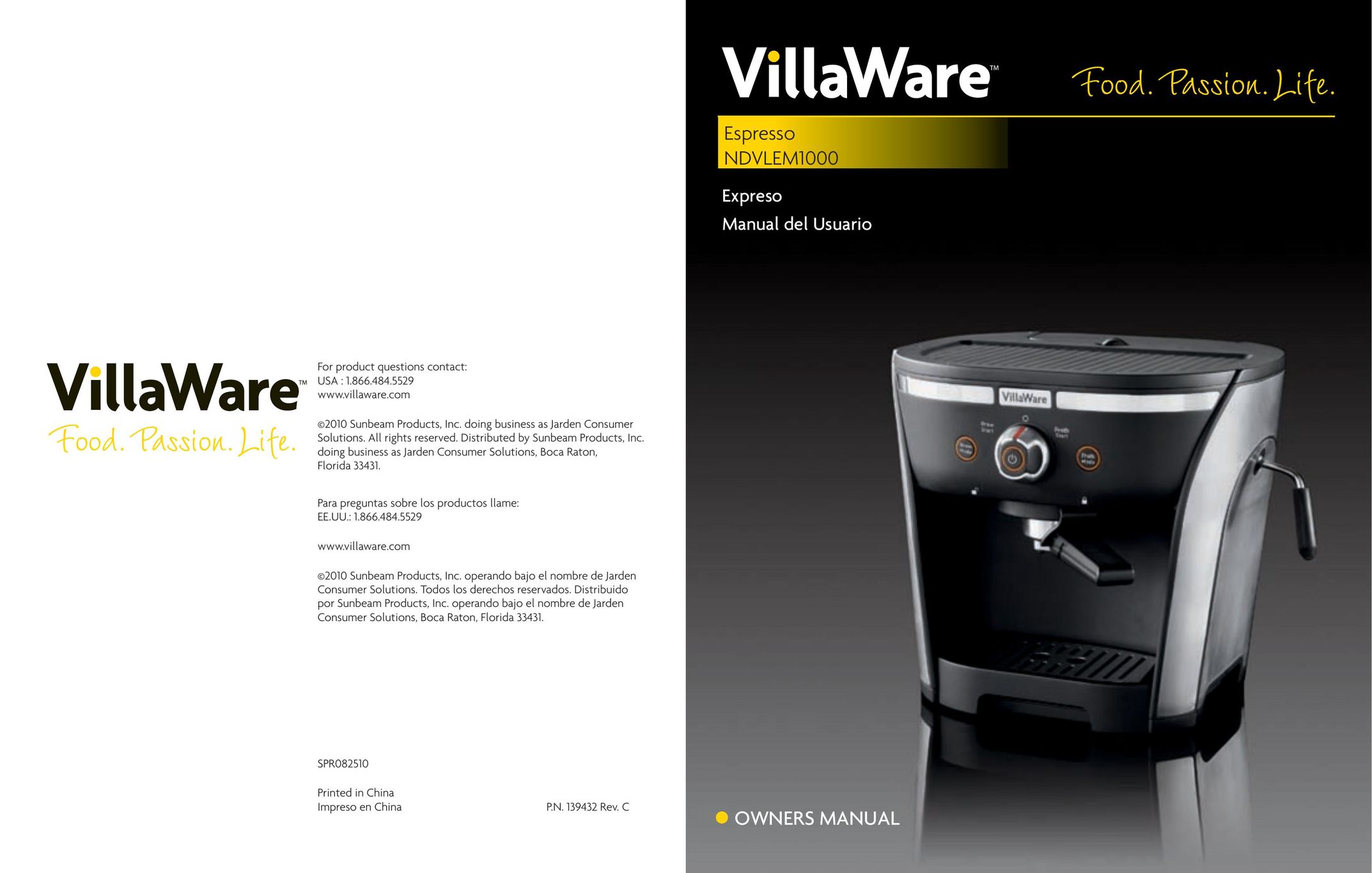 Villaware NDVLEM1000 Coffeemaker User Manual