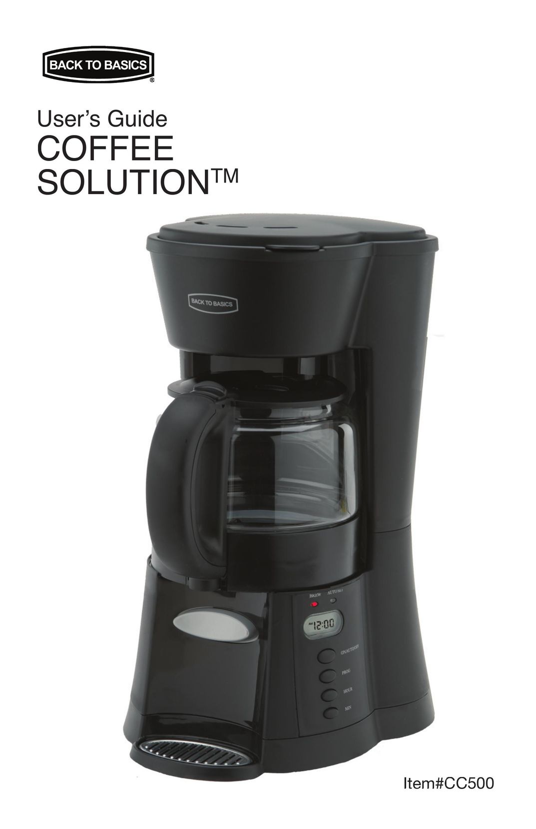West Bend Back to Basics CC500 Coffeemaker User Manual