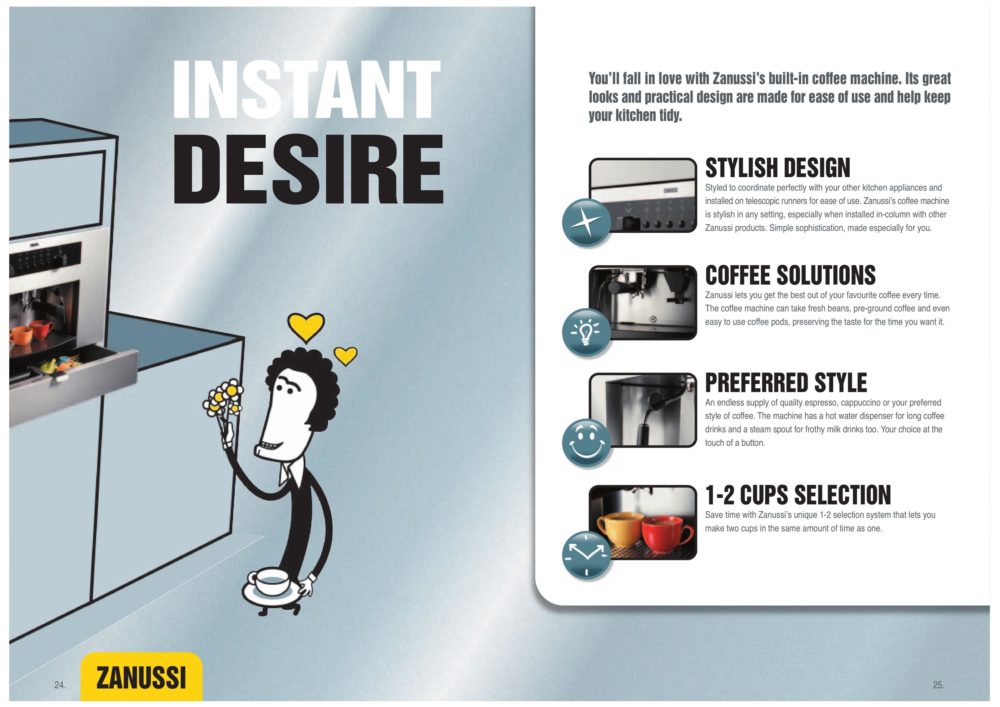 Zanussi Built-In Coffee Machine Coffeemaker User Manual
