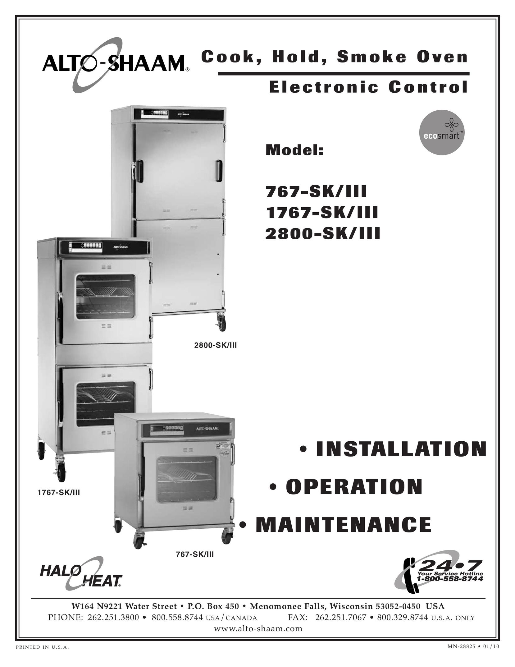 Alto-Shaam 2800-SK/III Convection Oven User Manual