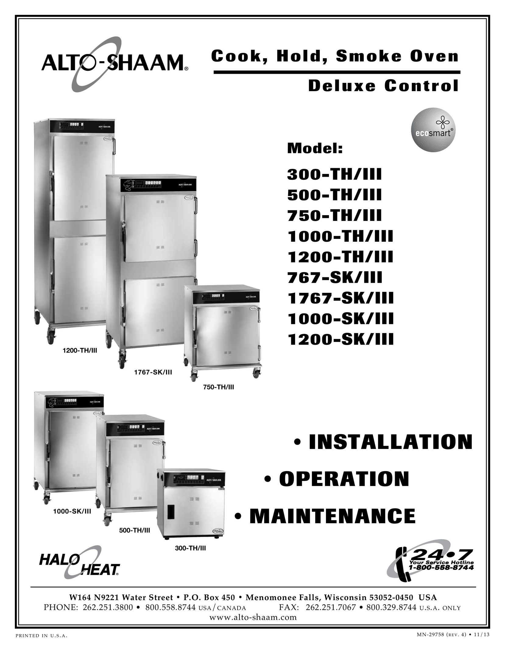 Alto-Shaam 300-TH/III Convection Oven User Manual