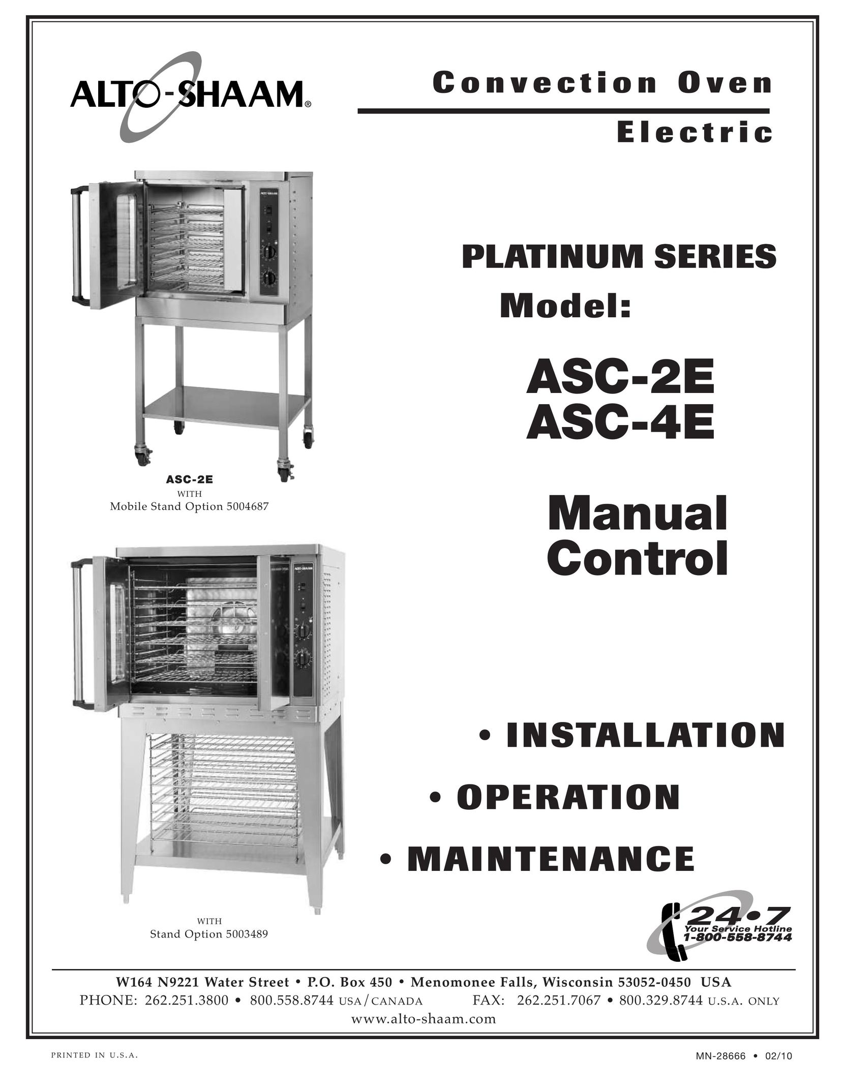 Alto-Shaam ASC-4E Convection Oven User Manual