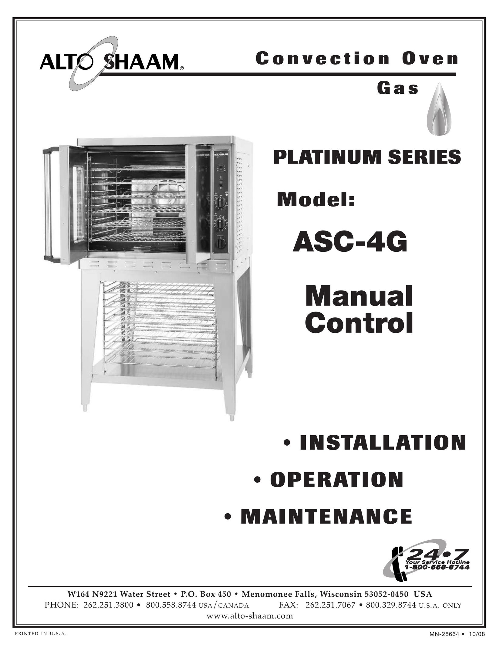 Alto-Shaam ASC-4G Convection Oven User Manual