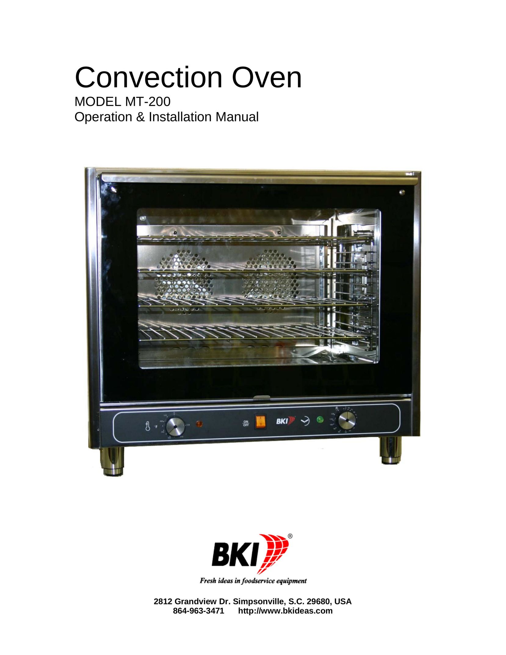 Bakers Pride Oven MT-200 Convection Oven User Manual