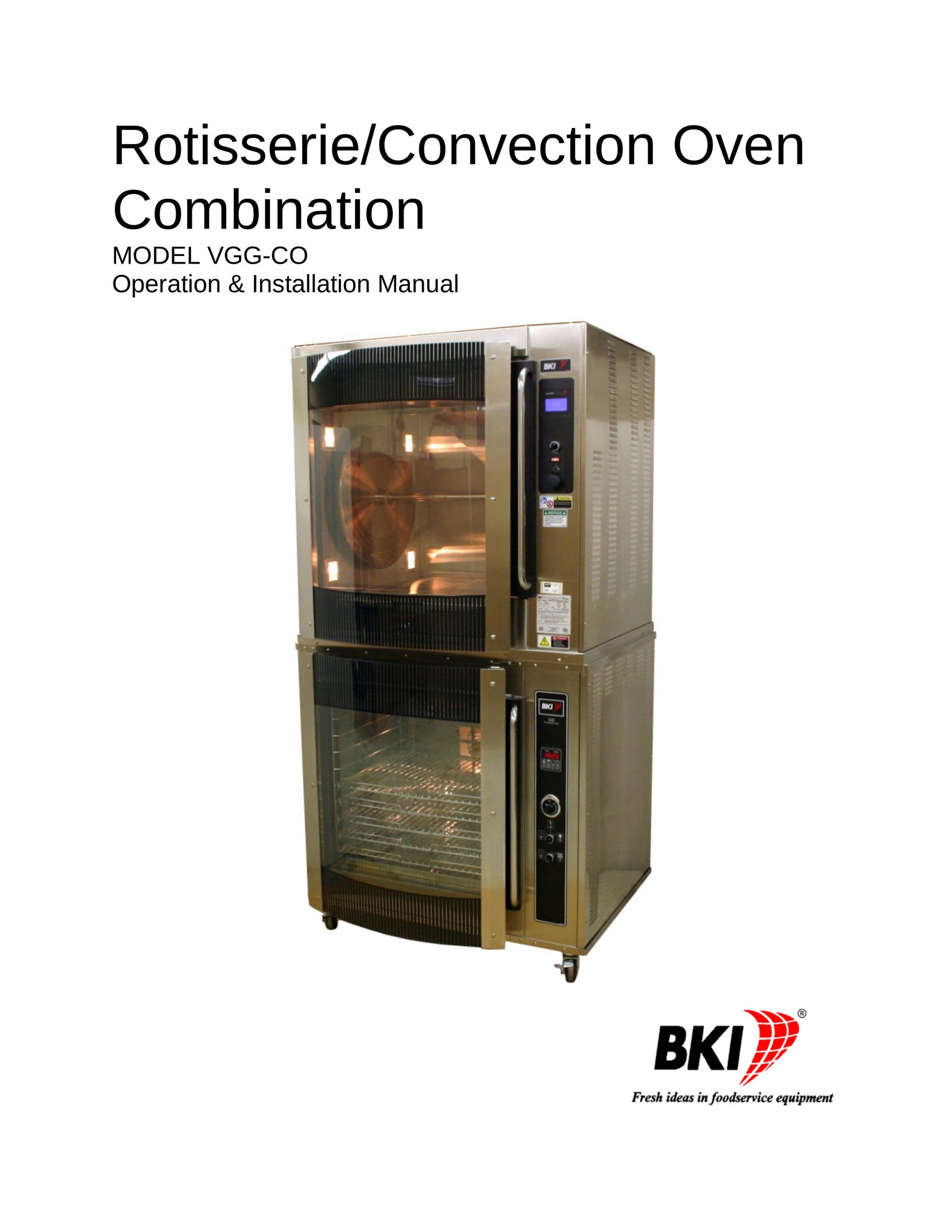 Bakers Pride Oven VGG-CO Convection Oven User Manual
