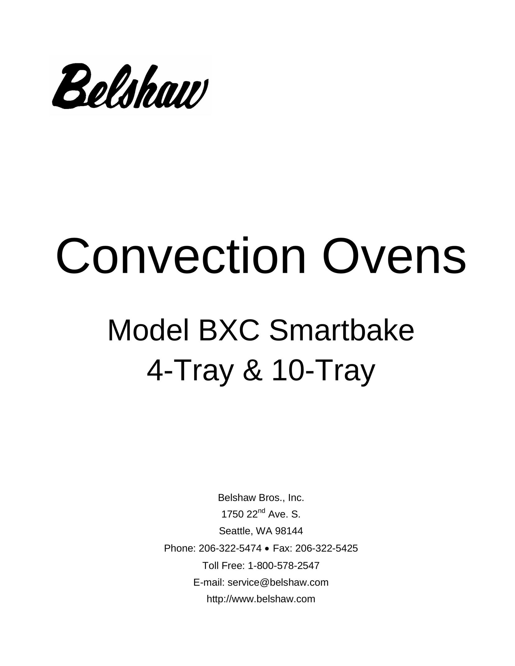 Belshaw Brothers BXC Smartbake Convection Oven User Manual