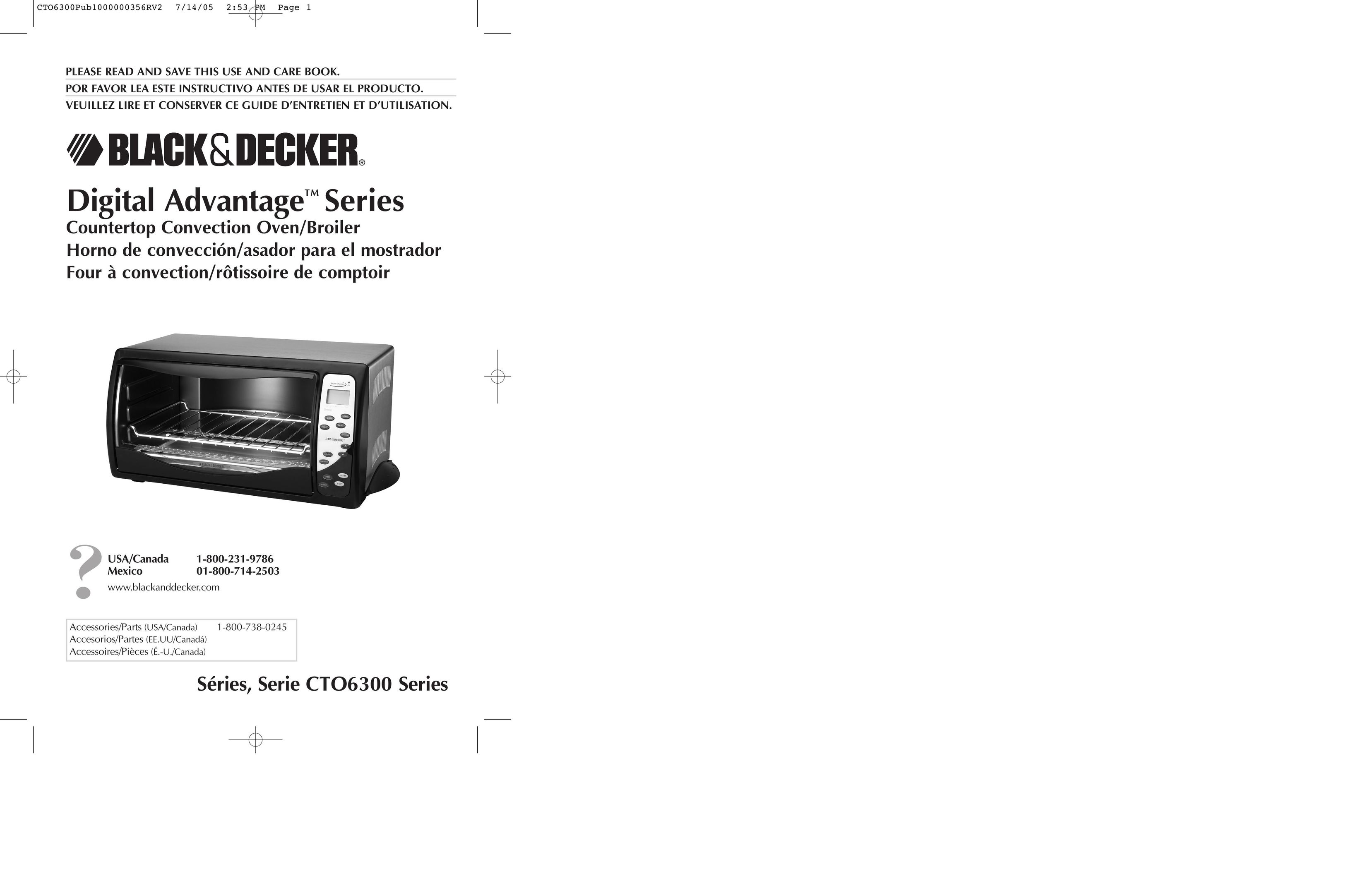 Black & Decker TO6300 Series Convection Oven User Manual