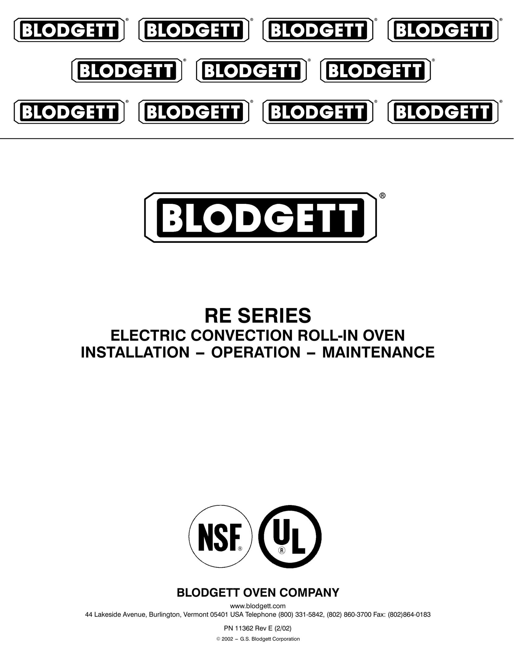 Blodgett RE Series Convection Oven User Manual