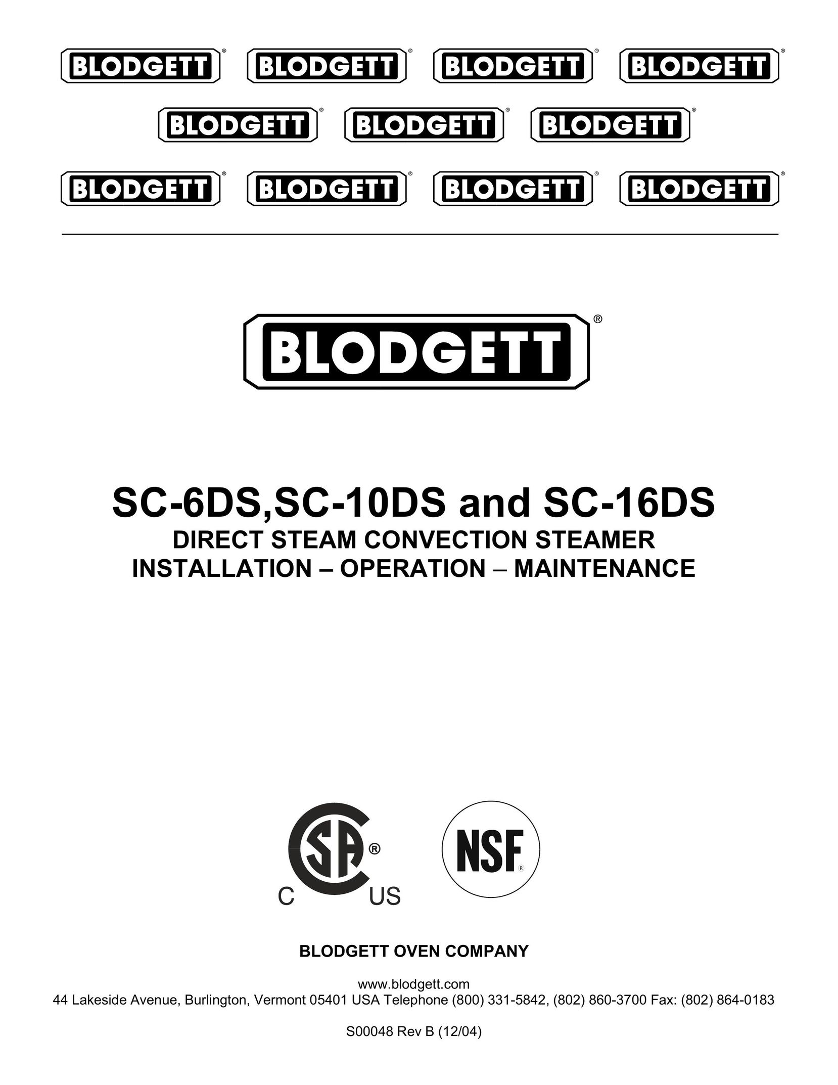 Blodgett SC-16DS Convection Oven User Manual
