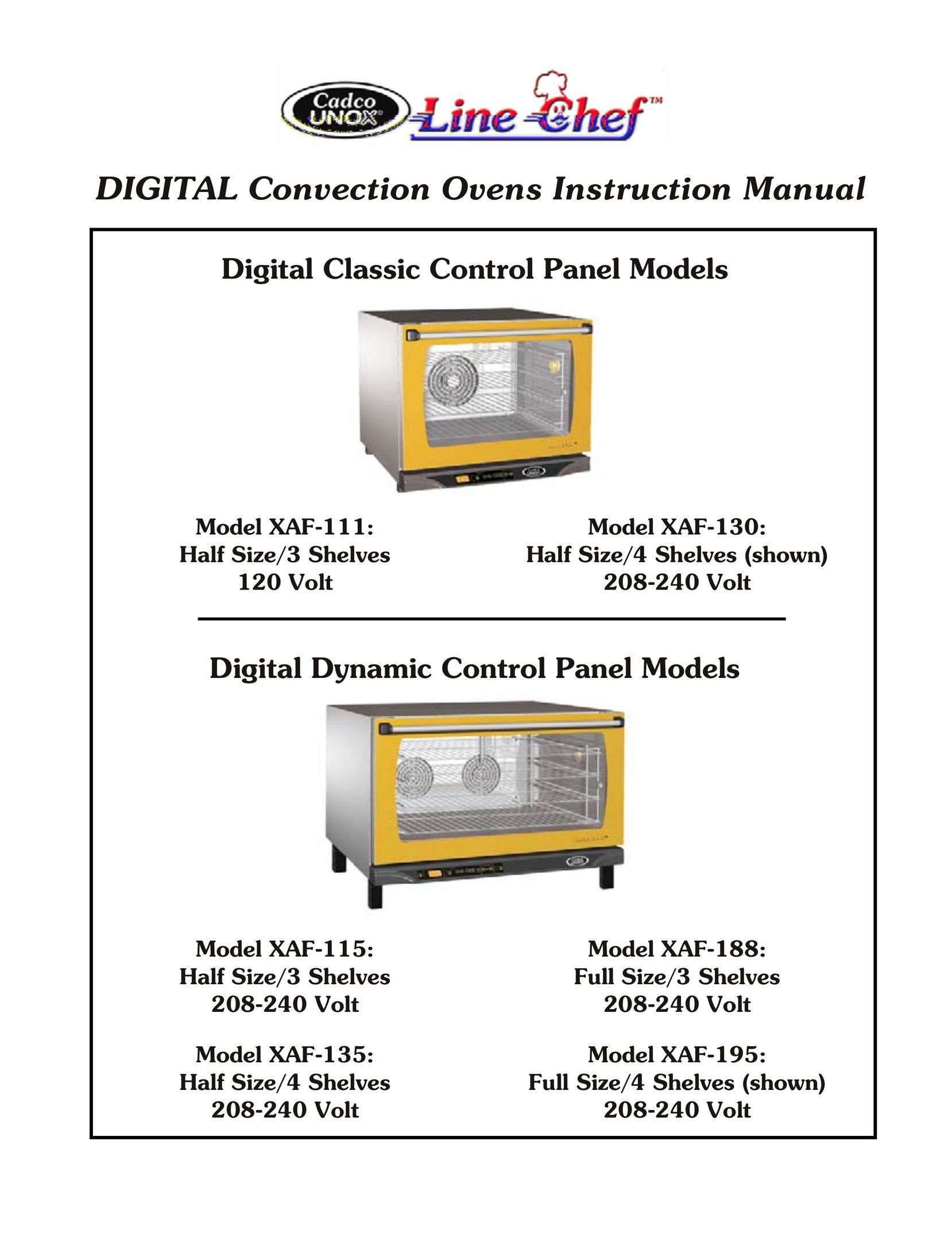 Cadco XAF-130 XAF-115 Convection Oven User Manual