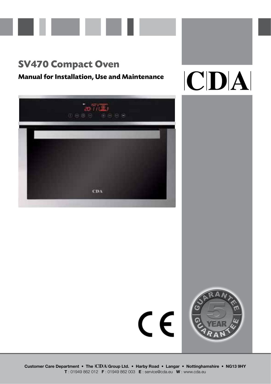 CDA SV470 Convection Oven User Manual