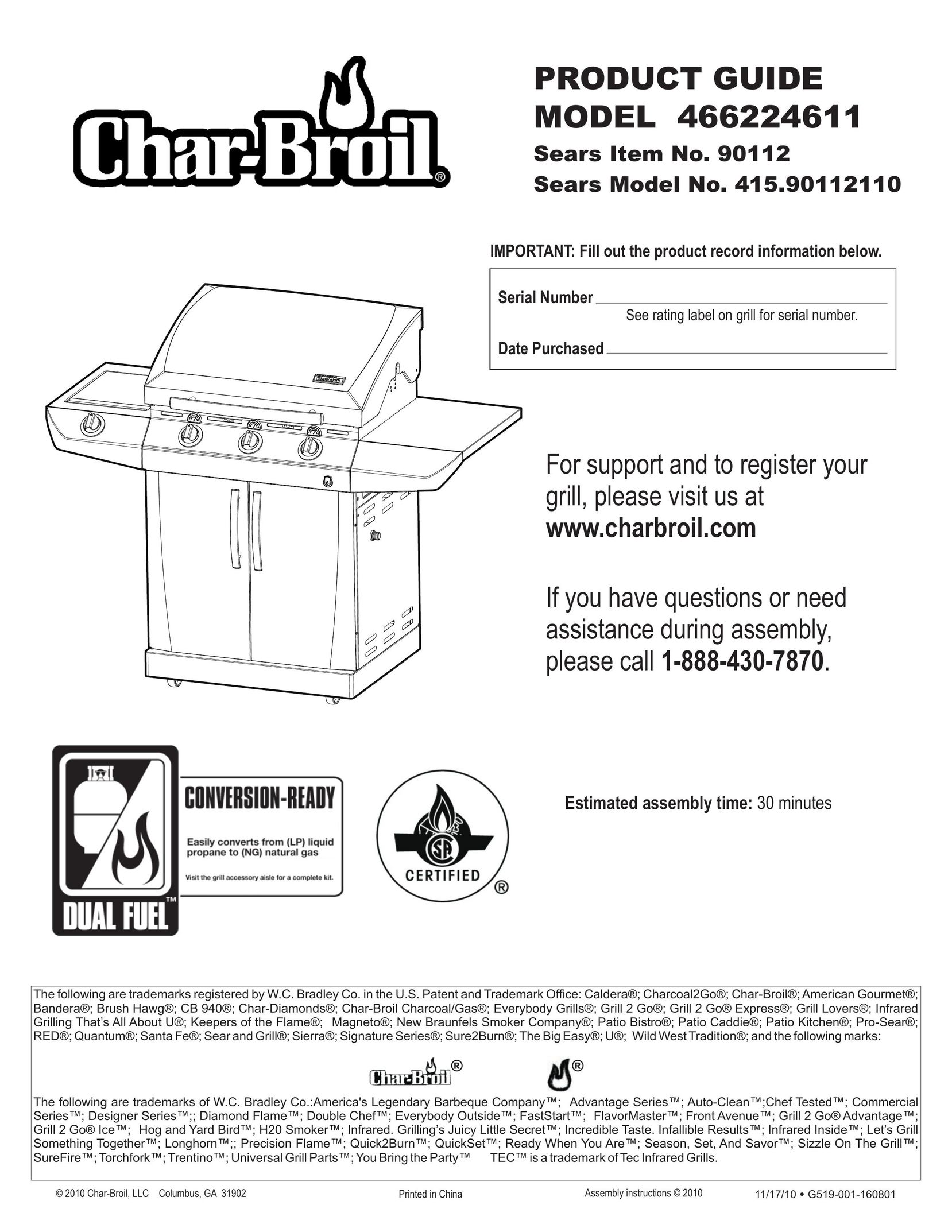 Char-Broil 415.9011211 Convection Oven User Manual