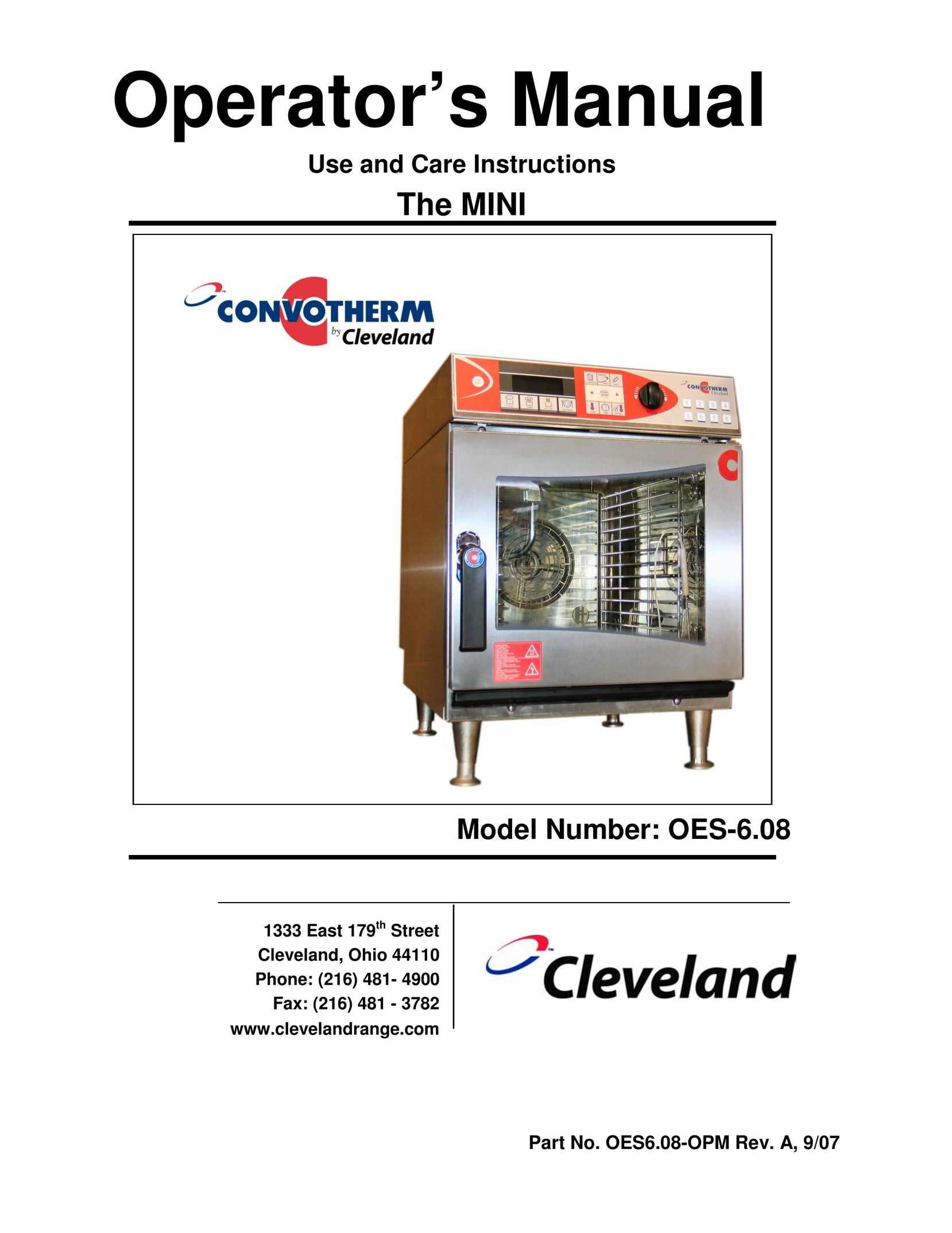Cleveland Range OES-6.08 Convection Oven User Manual