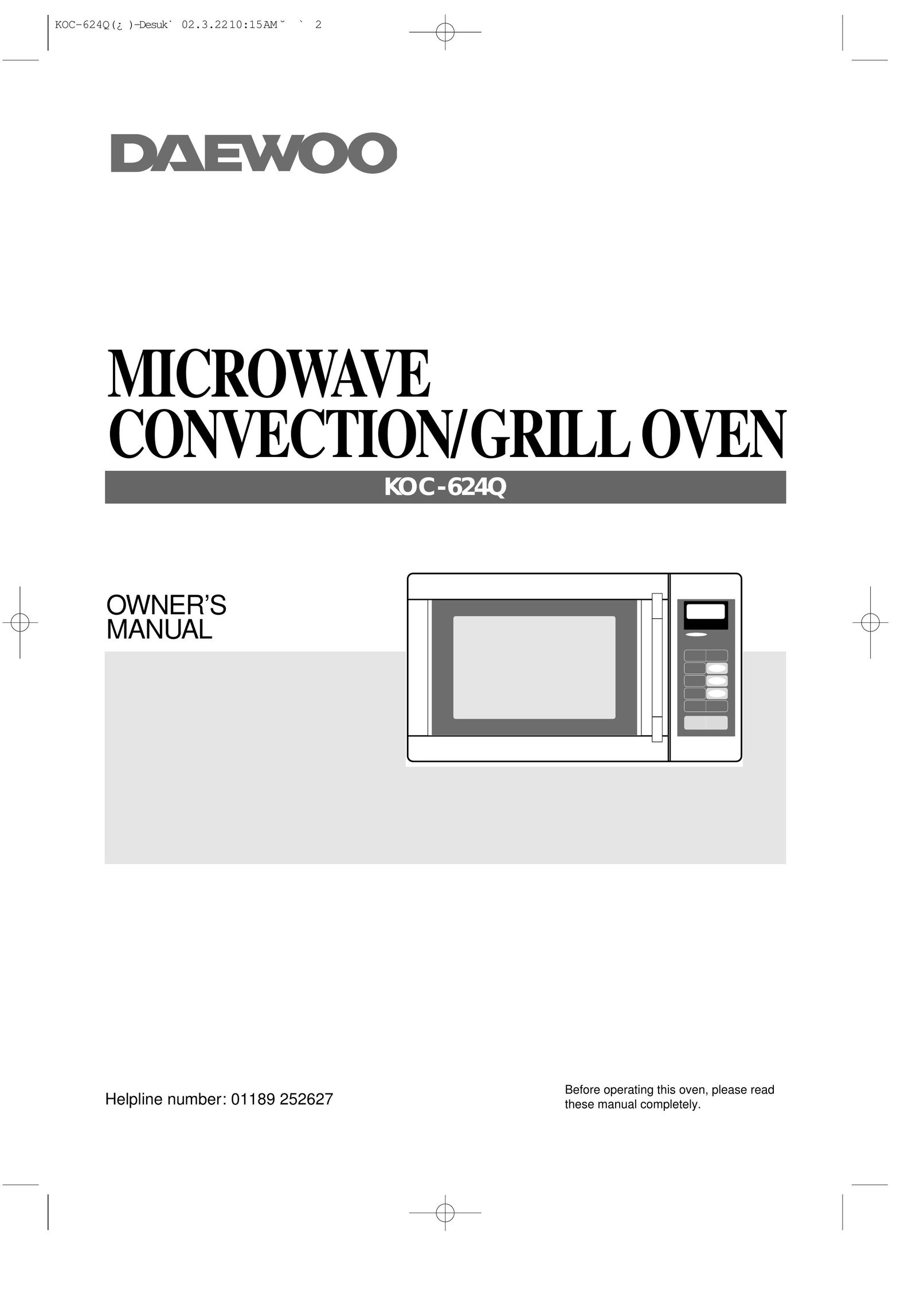 Daewoo KOC-624Q Convection Oven User Manual