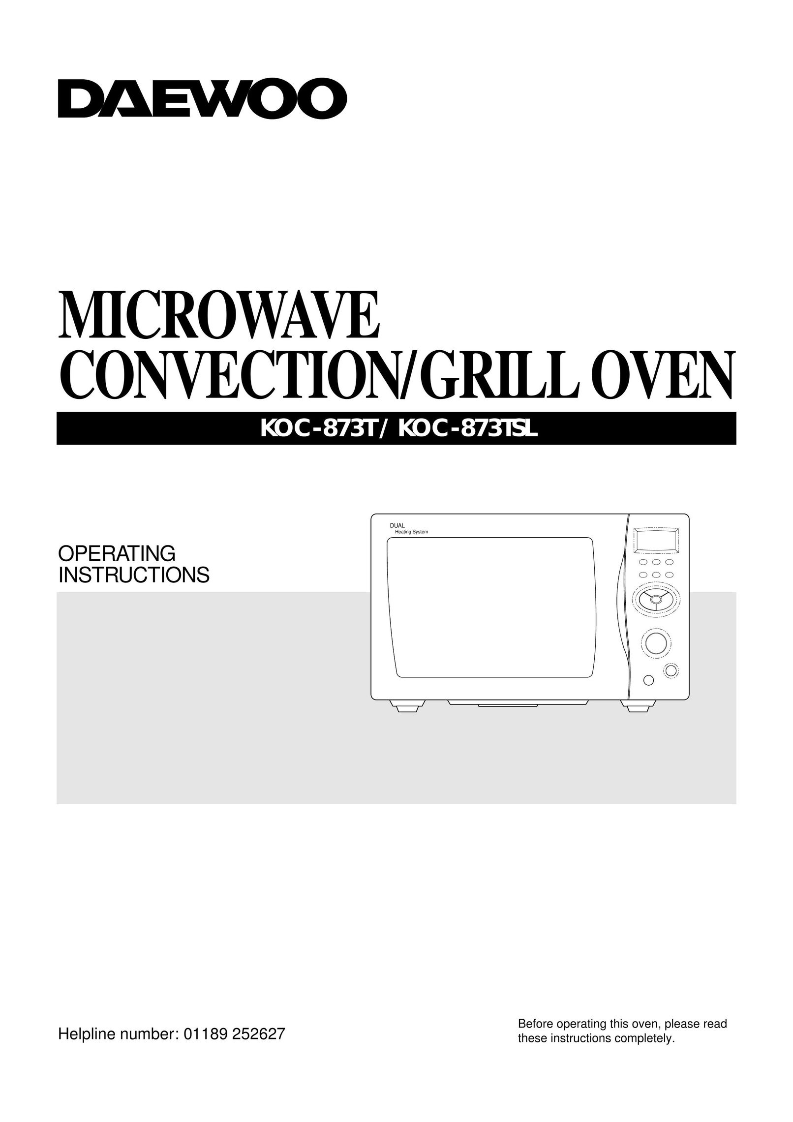 Daewoo KOC-873TSL Convection Oven User Manual