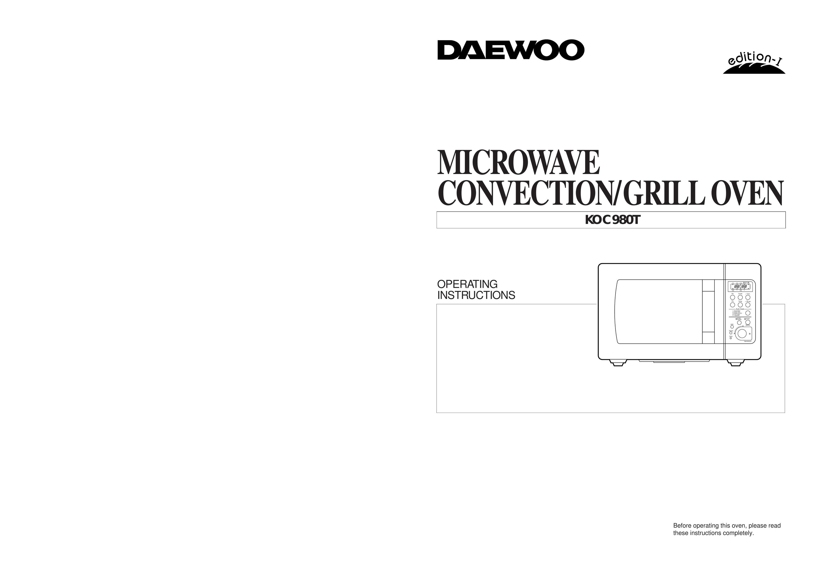 Daewoo KOC980T Convection Oven User Manual