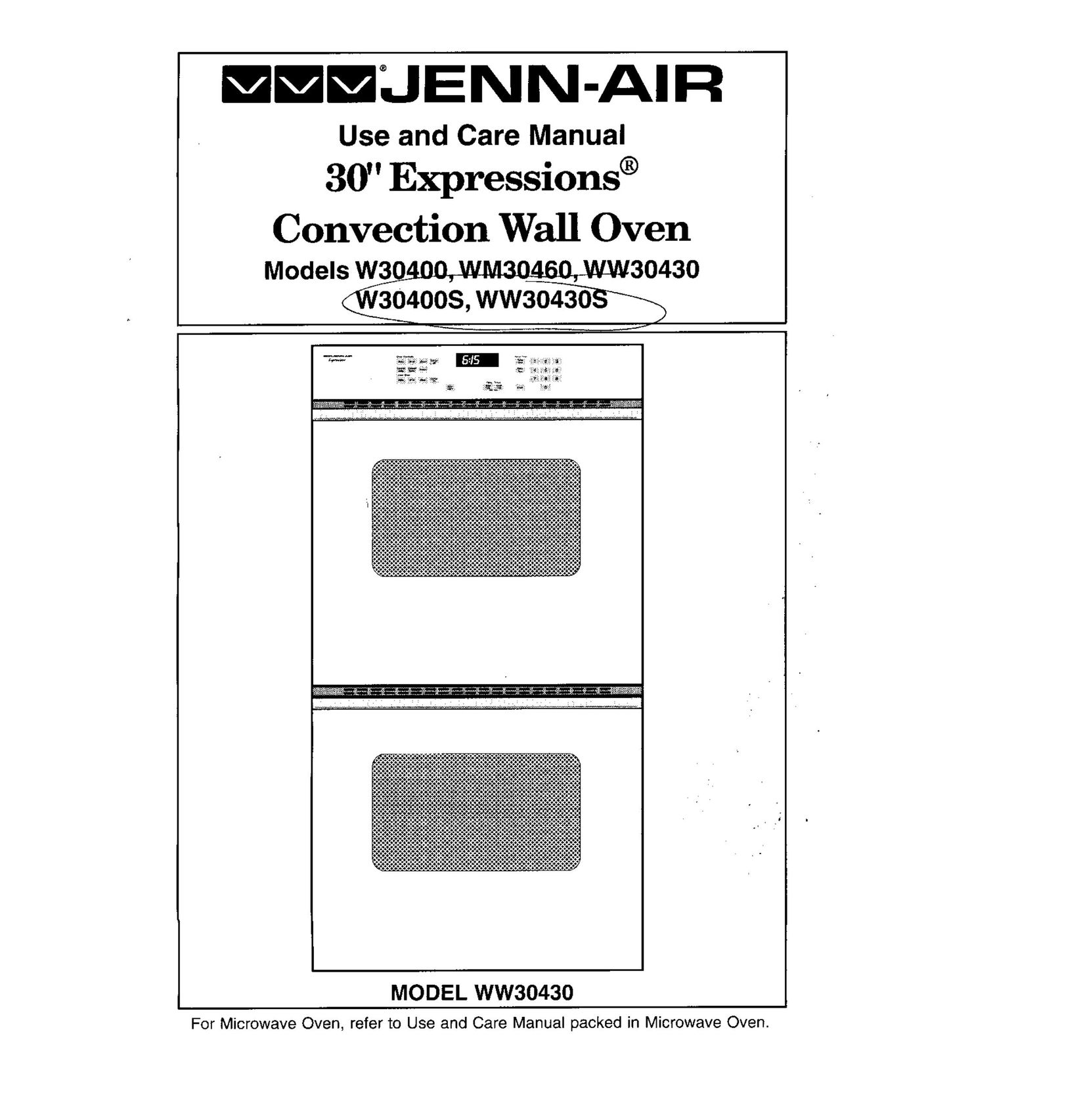 Jenn-Air WW30430 Convection Oven User Manual