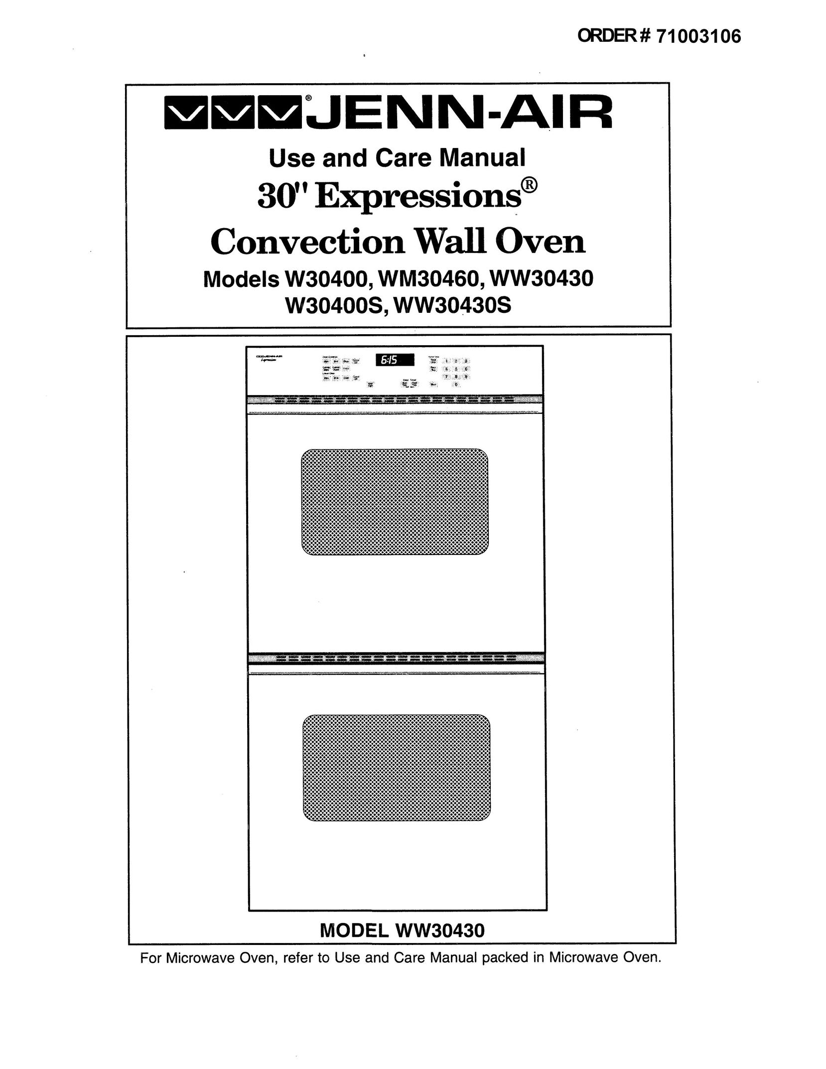 Jenn-Air WW30430S Convection Oven User Manual