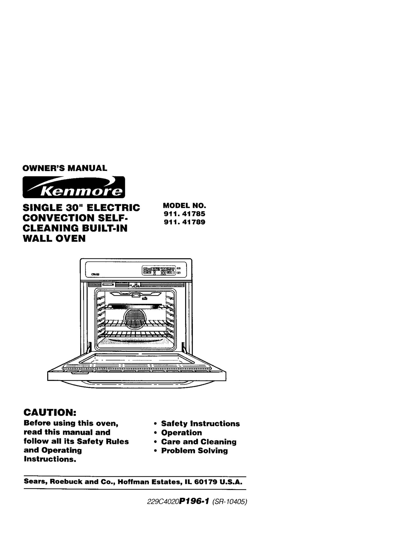 Kenmore 911.41785 Convection Oven User Manual
