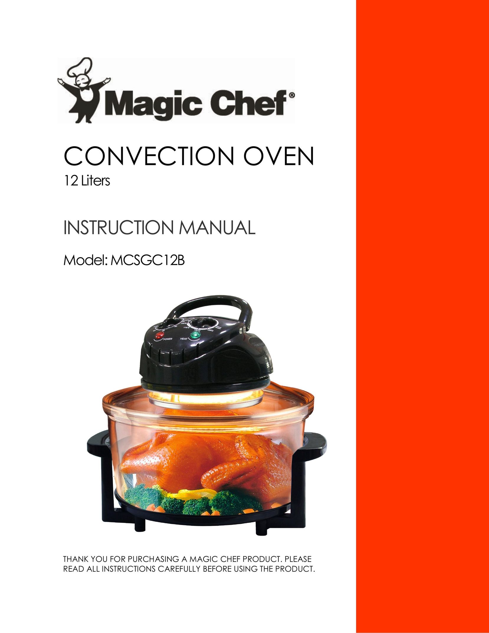 Magic Chef MCSGC12B Convection Oven User Manual