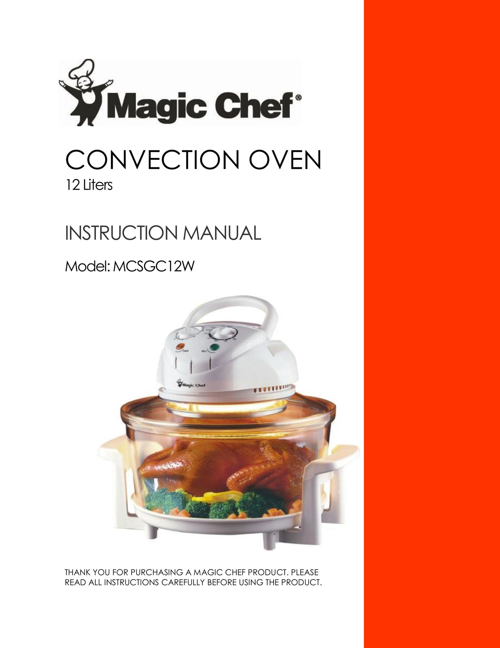 Magic Chef MCSGC12W Convection Oven User Manual