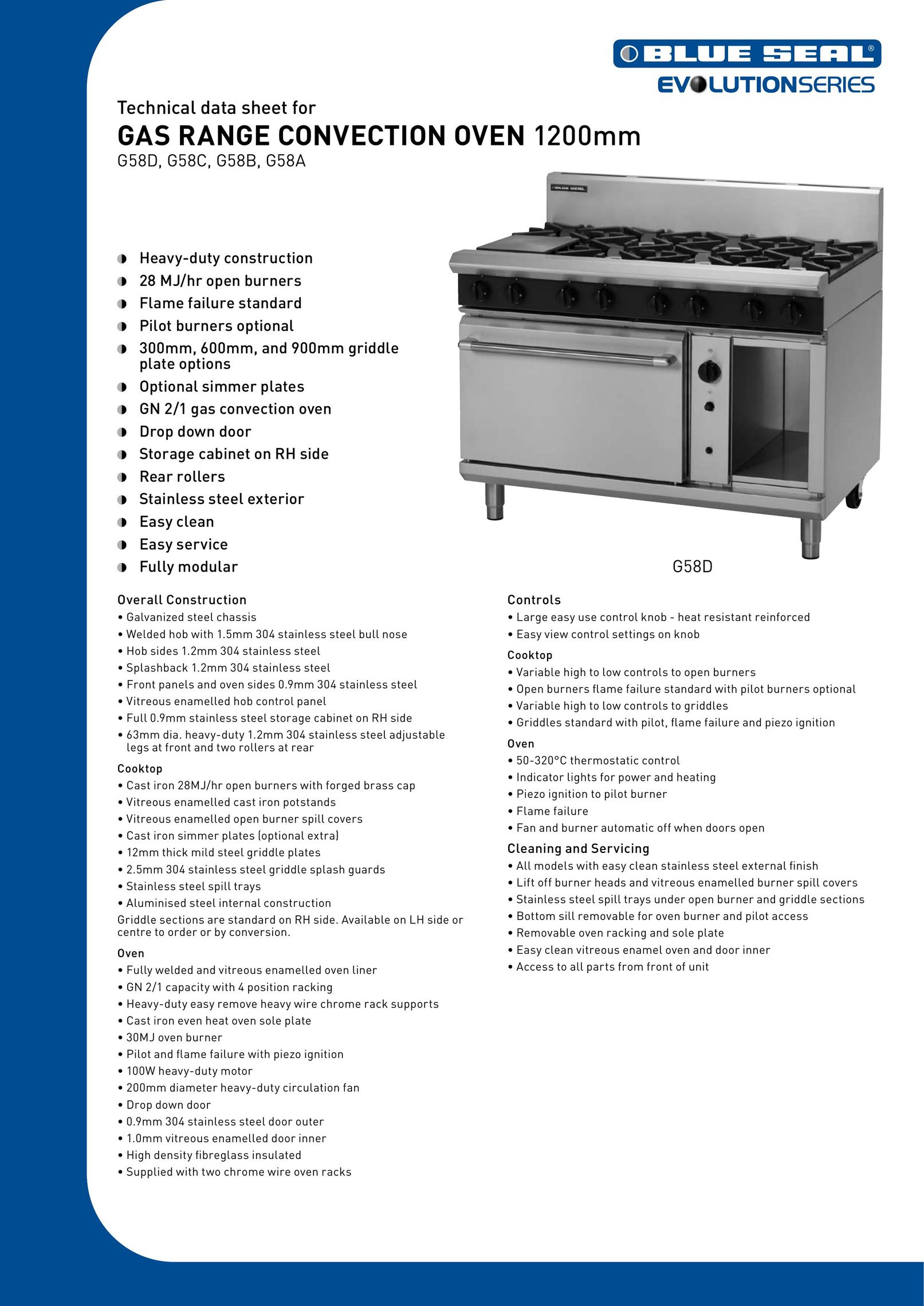 Moffat G58D Convection Oven User Manual