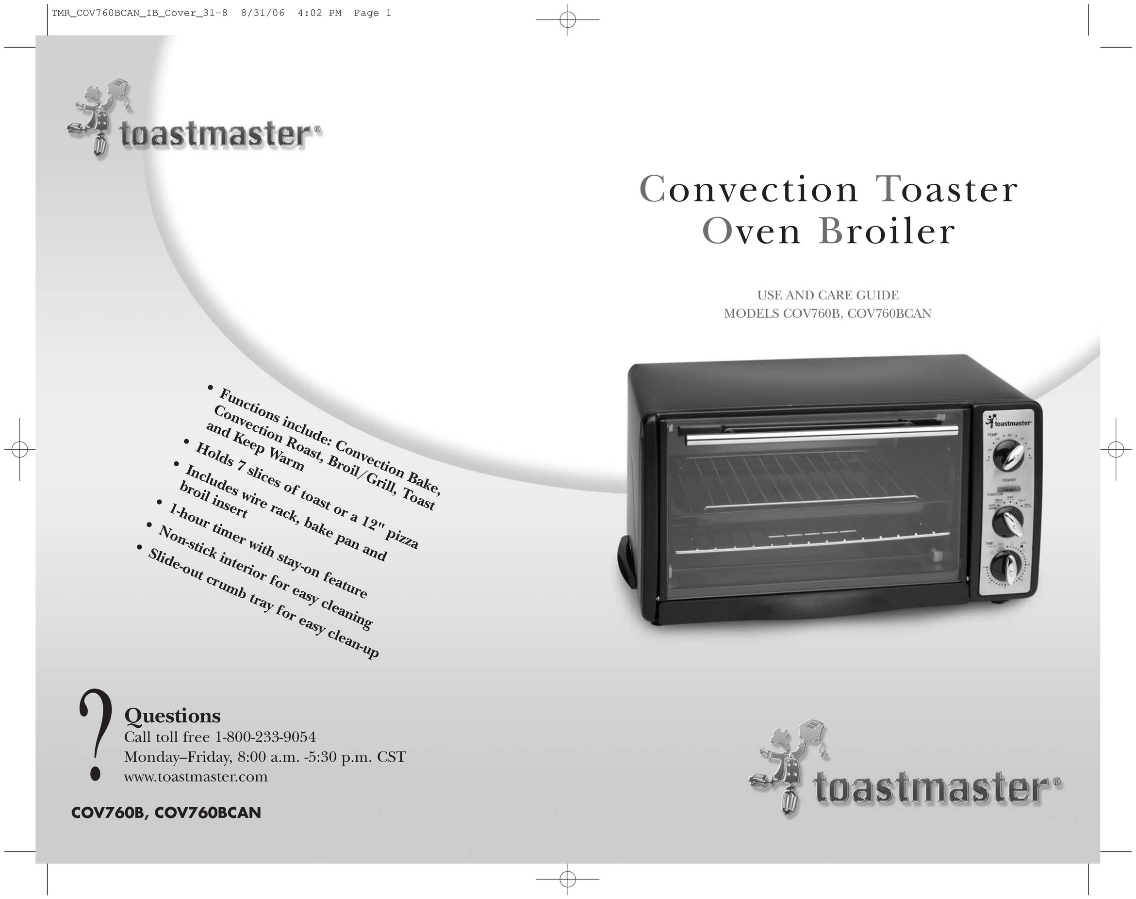 Toastmaster COV760B Convection Oven User Manual