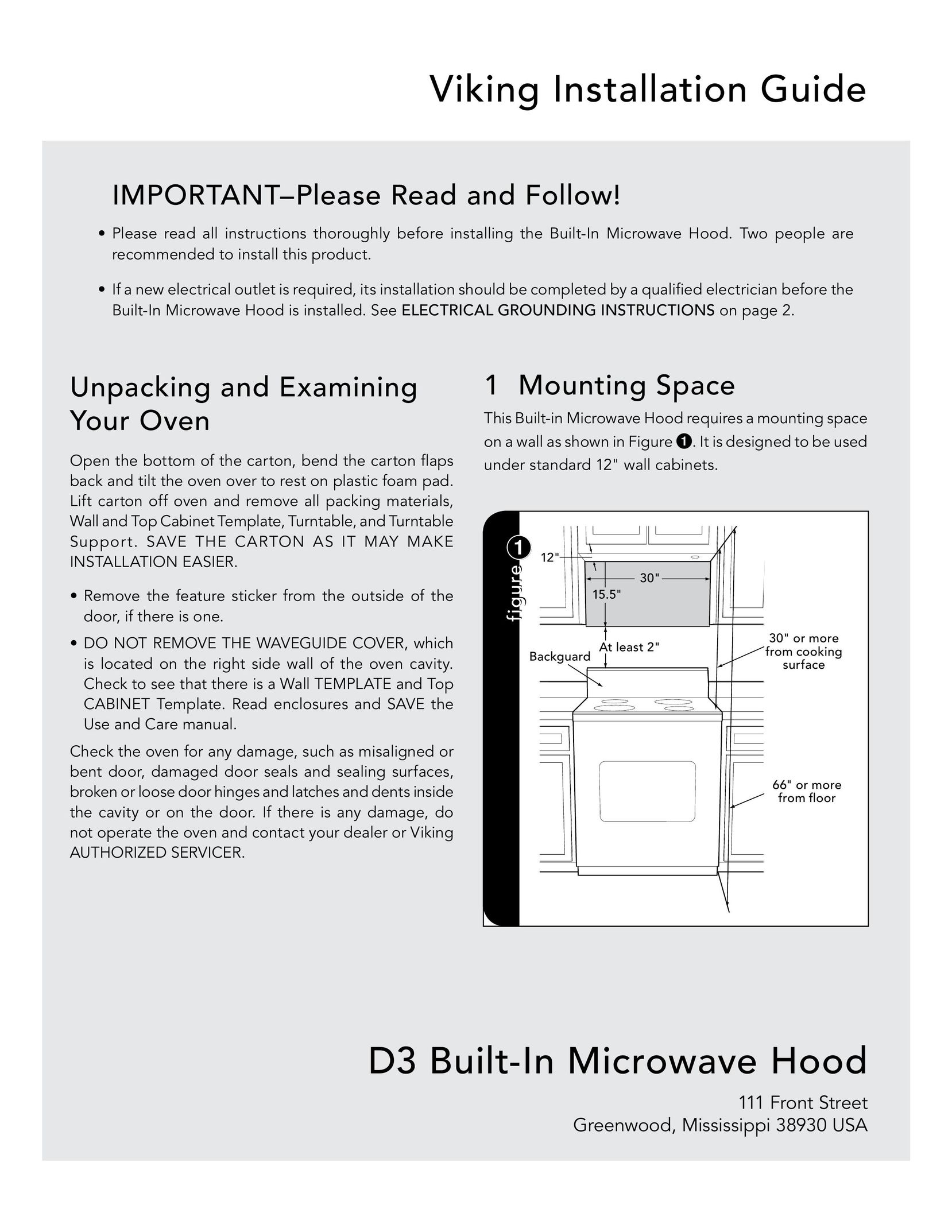 Viking D3 Convection Oven User Manual
