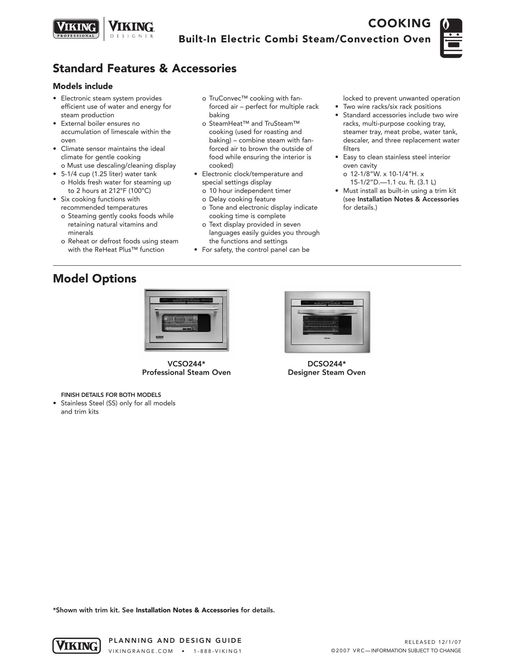 Viking DCSO244* Convection Oven User Manual