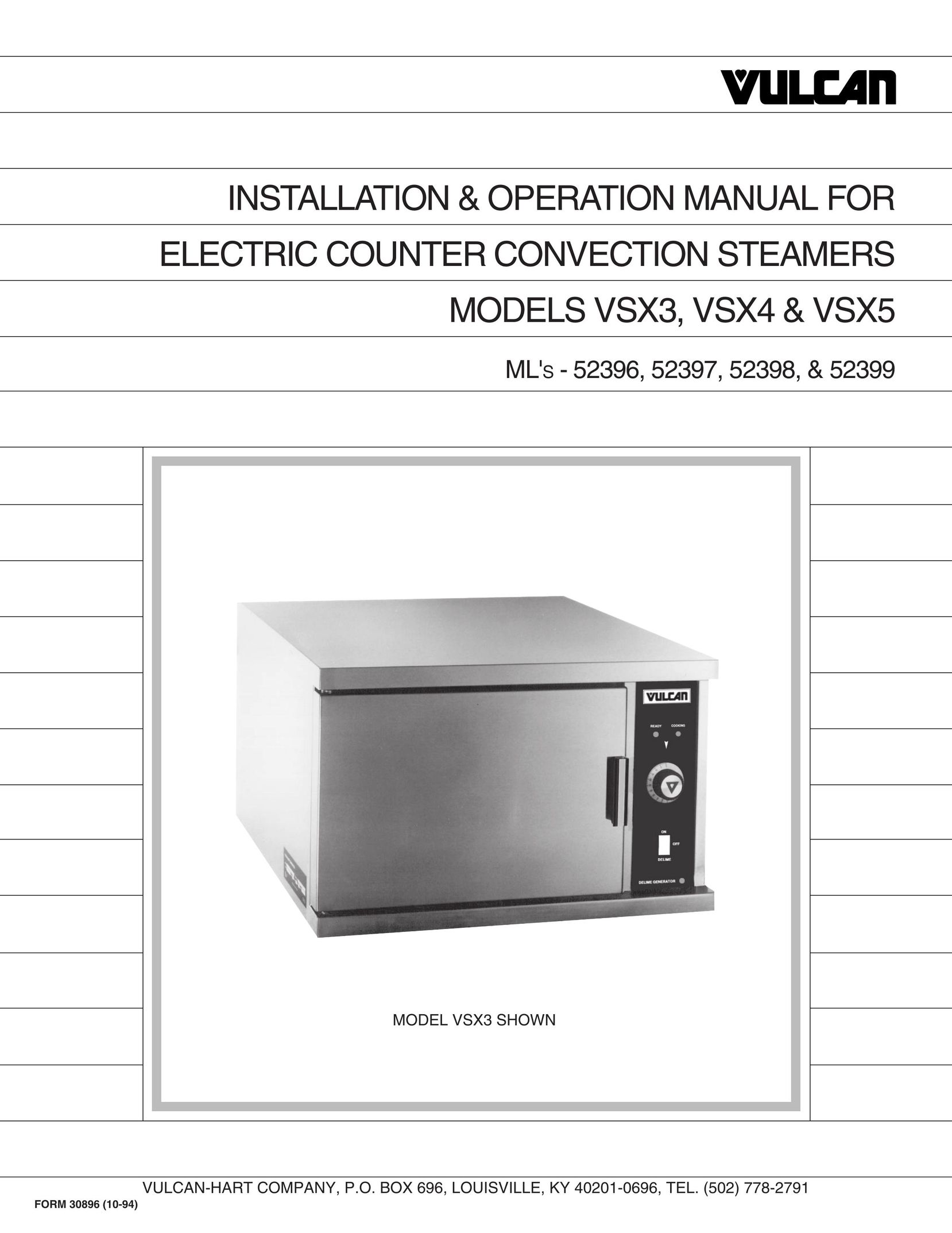 Vulcan-Hart 52396 Convection Oven User Manual