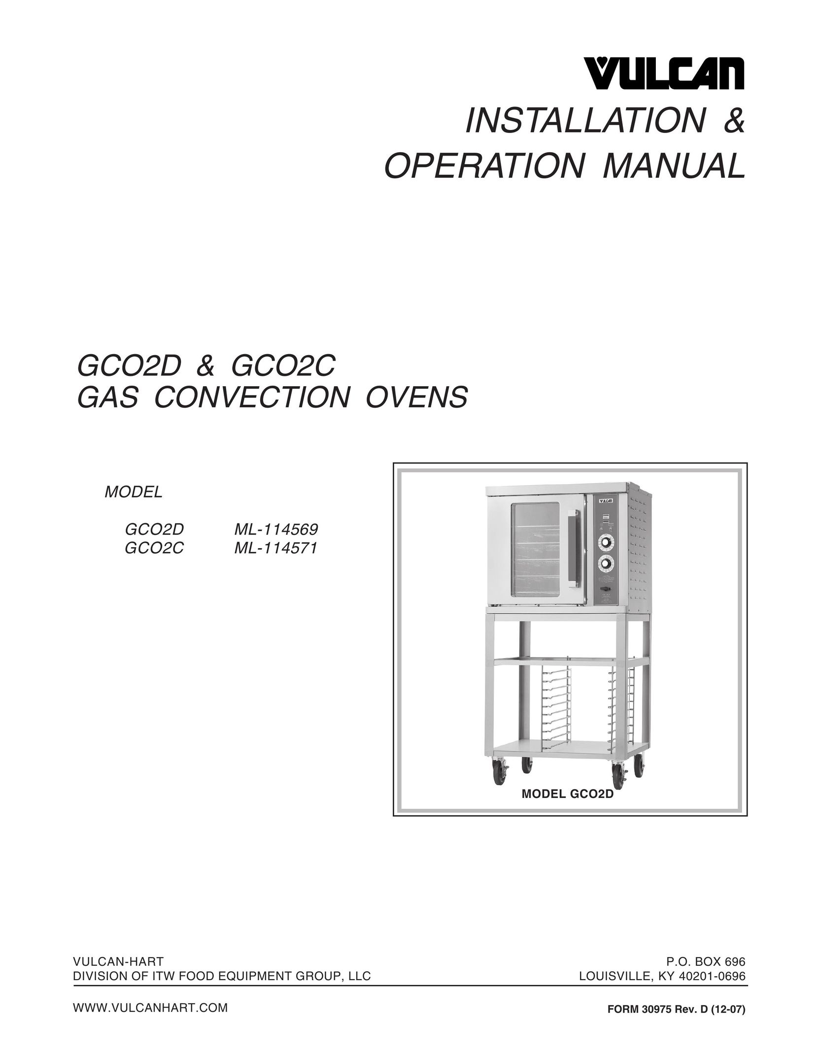 Vulcan-Hart GCO2C ML-114571 Convection Oven User Manual