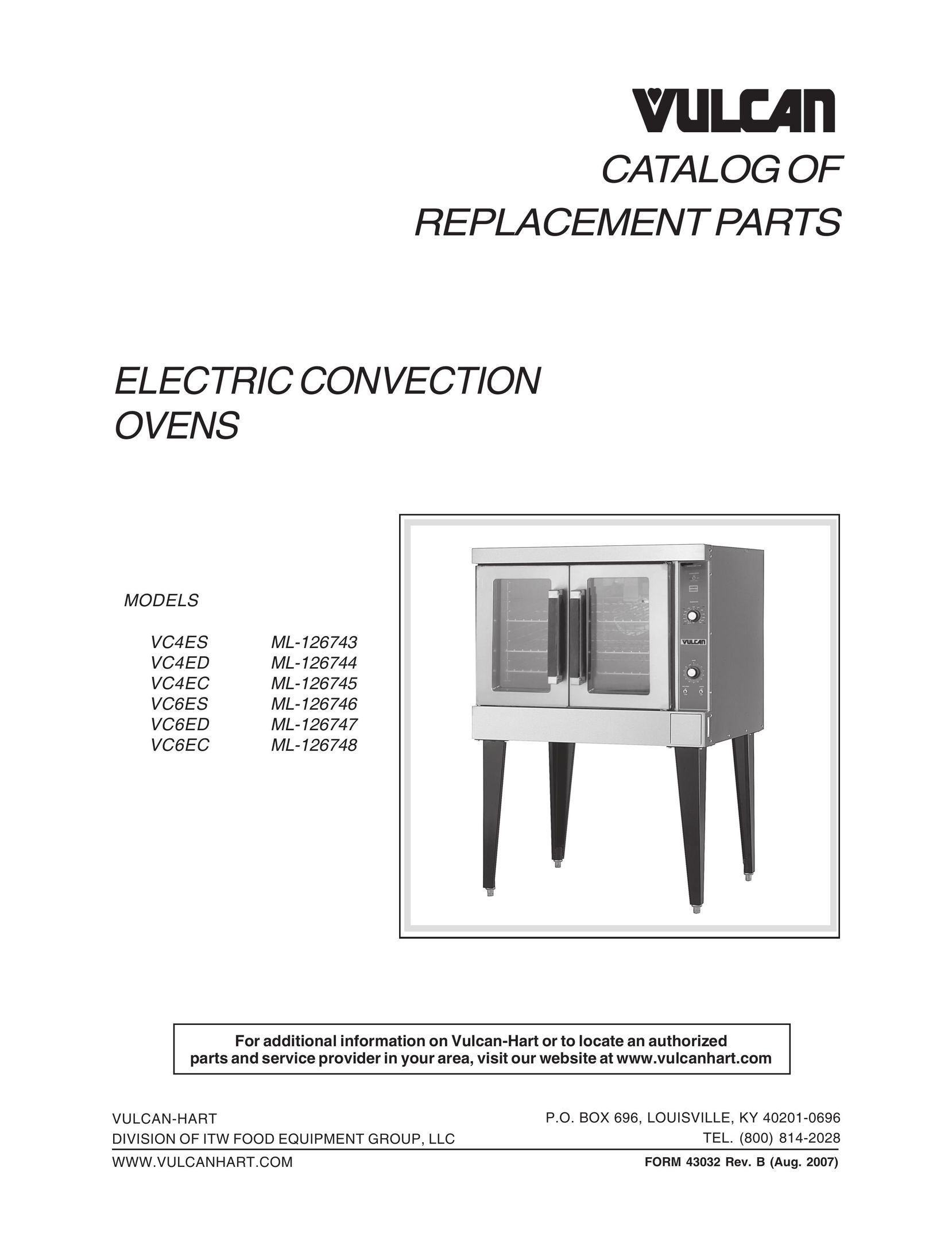 Vulcan-Hart ML-126743 Convection Oven User Manual